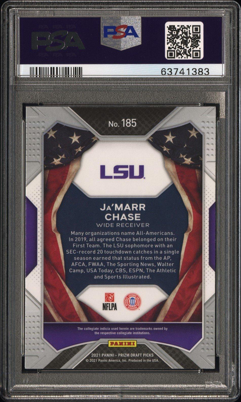 2021 Panini Prizm Draft Picks 185 Ja'marr Chase PSA 10