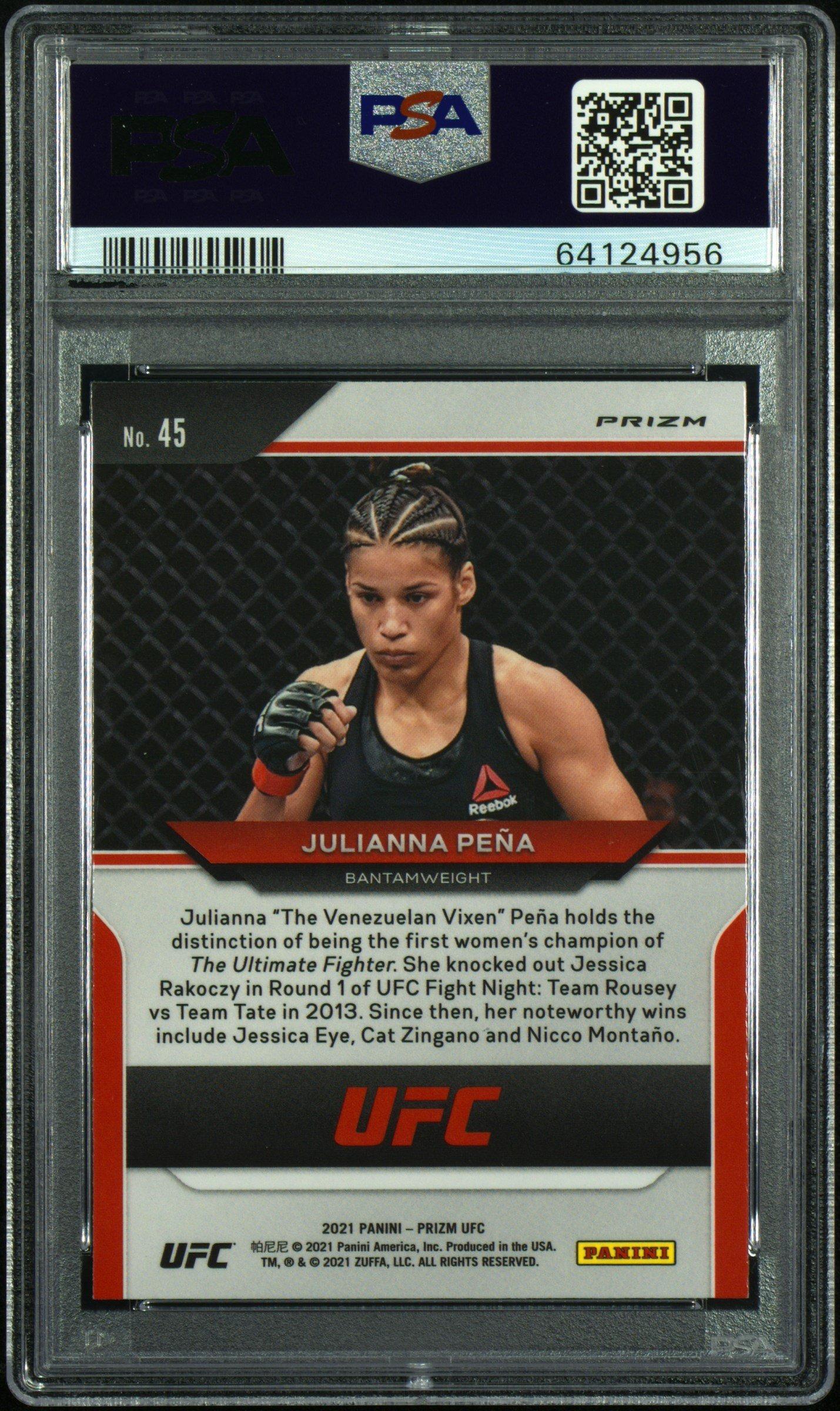 2021 Panini Prizm Ufc 45 Julianna Pena Silver Prizm PSA 10