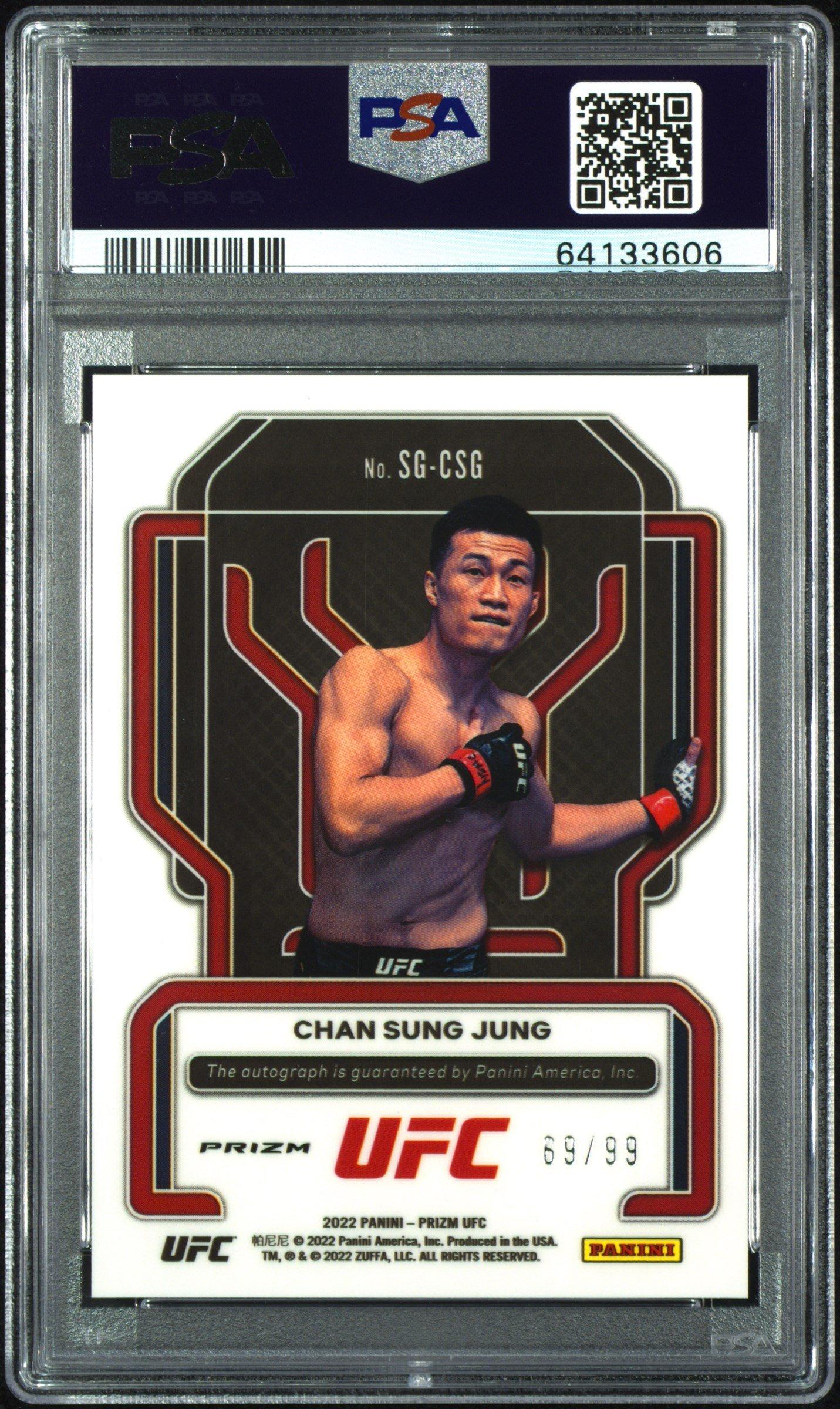 2022 Panini Prizm Ufc Signatures Sgcsg Chan Sung Jung Red Prizm PSA 10