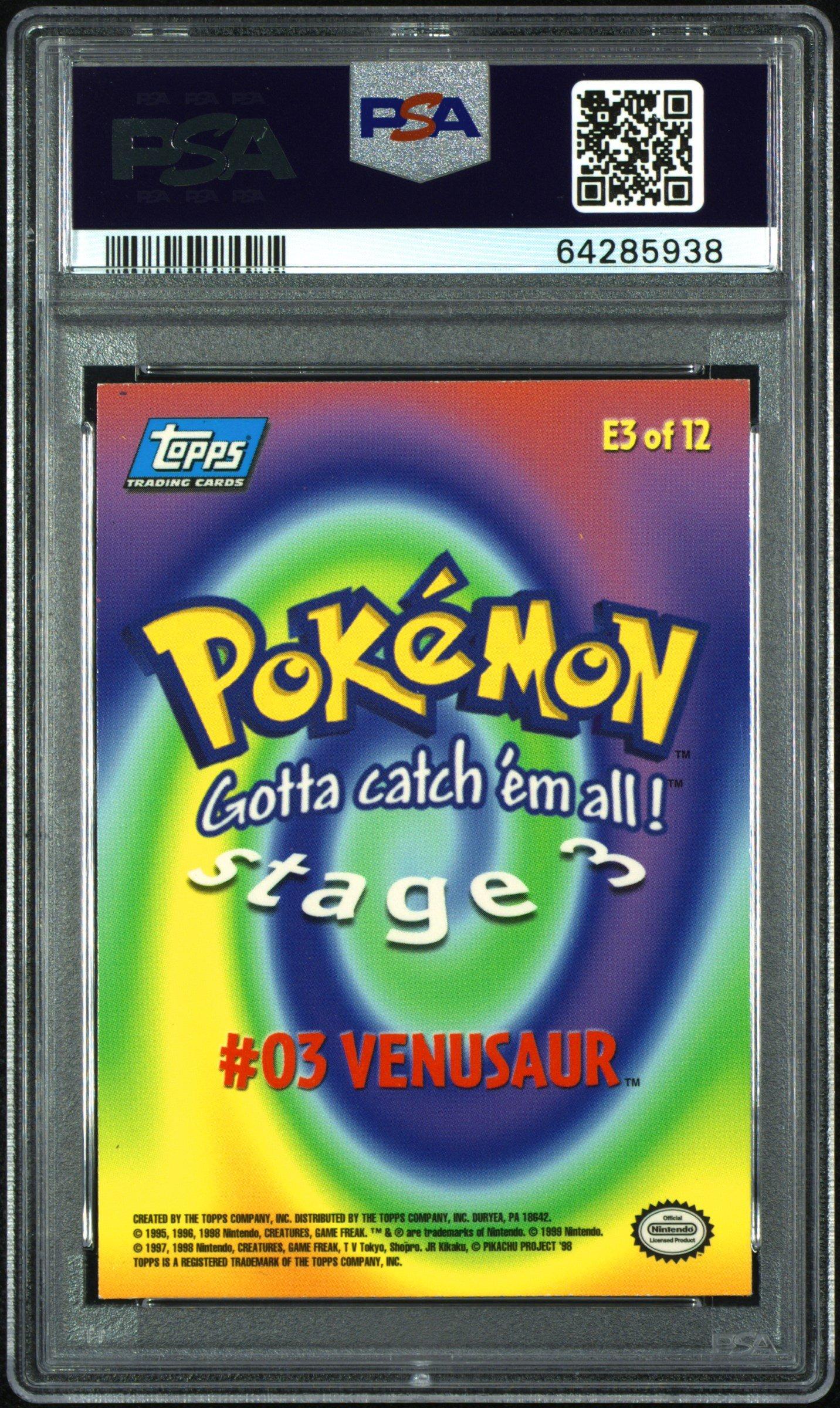 1999 Topps Pokemon The Movie Edt E3 Venusaur #3 Foil PSA 8