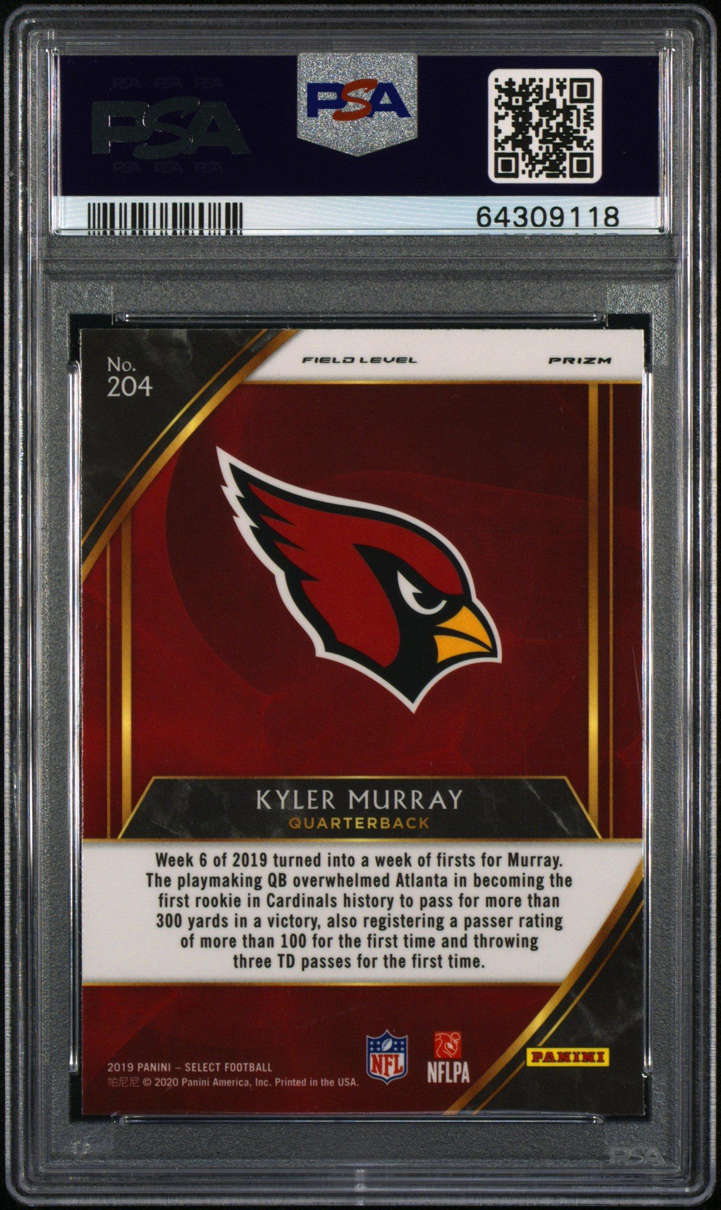 2019 Panini Select 204 Kyler Murray PSA 10