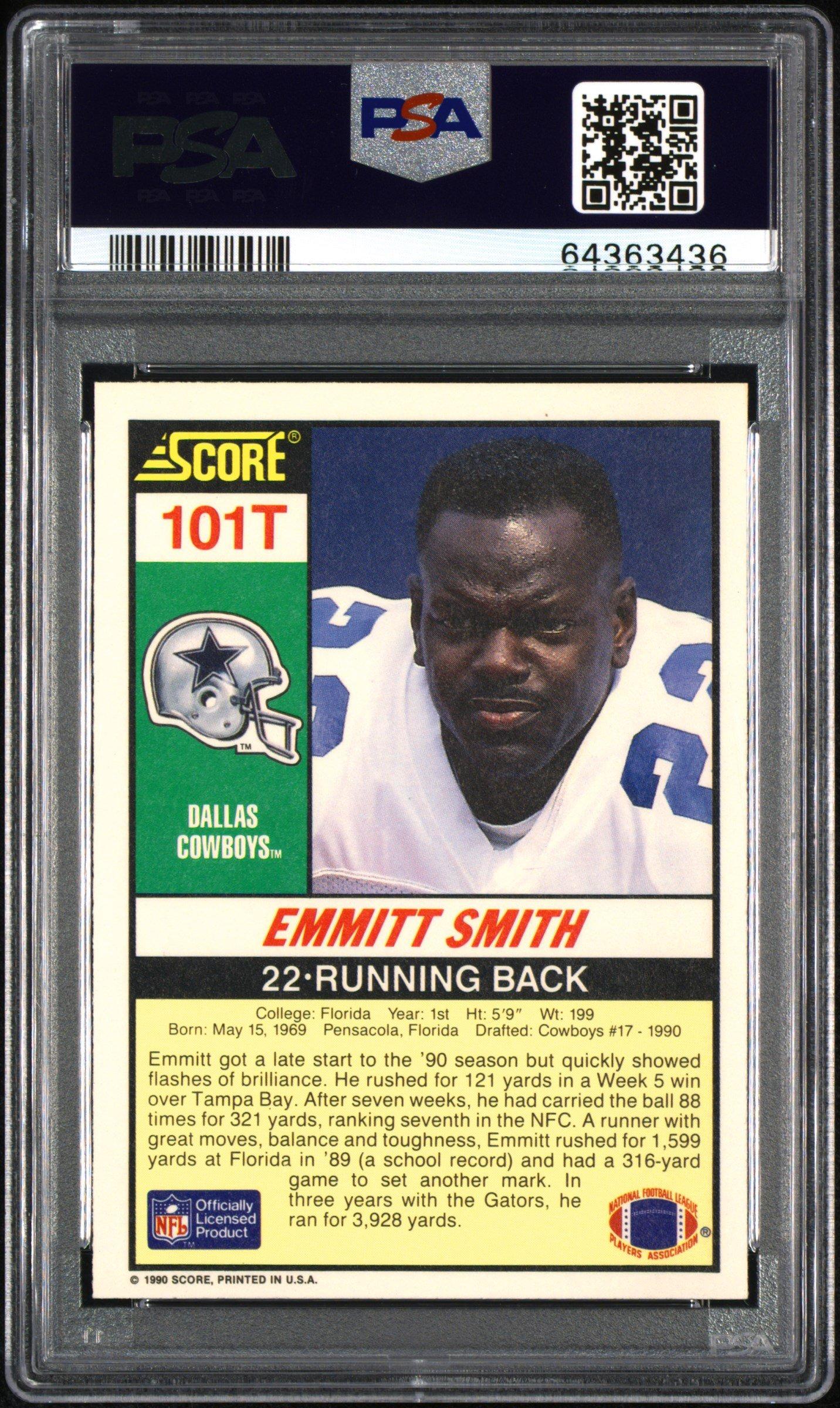 1990 Score Supplemental 101t Emmitt Smith PSA