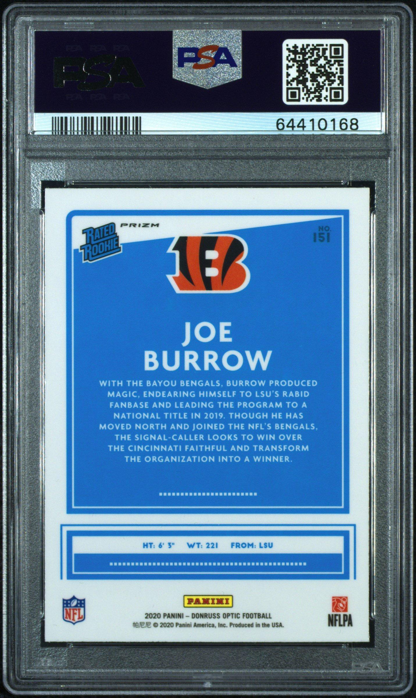 joe burrow graded card JOE BURROW 2020 PANINI ABSOLUTE RC #158Graded 4CG 9.5 GEM MINT