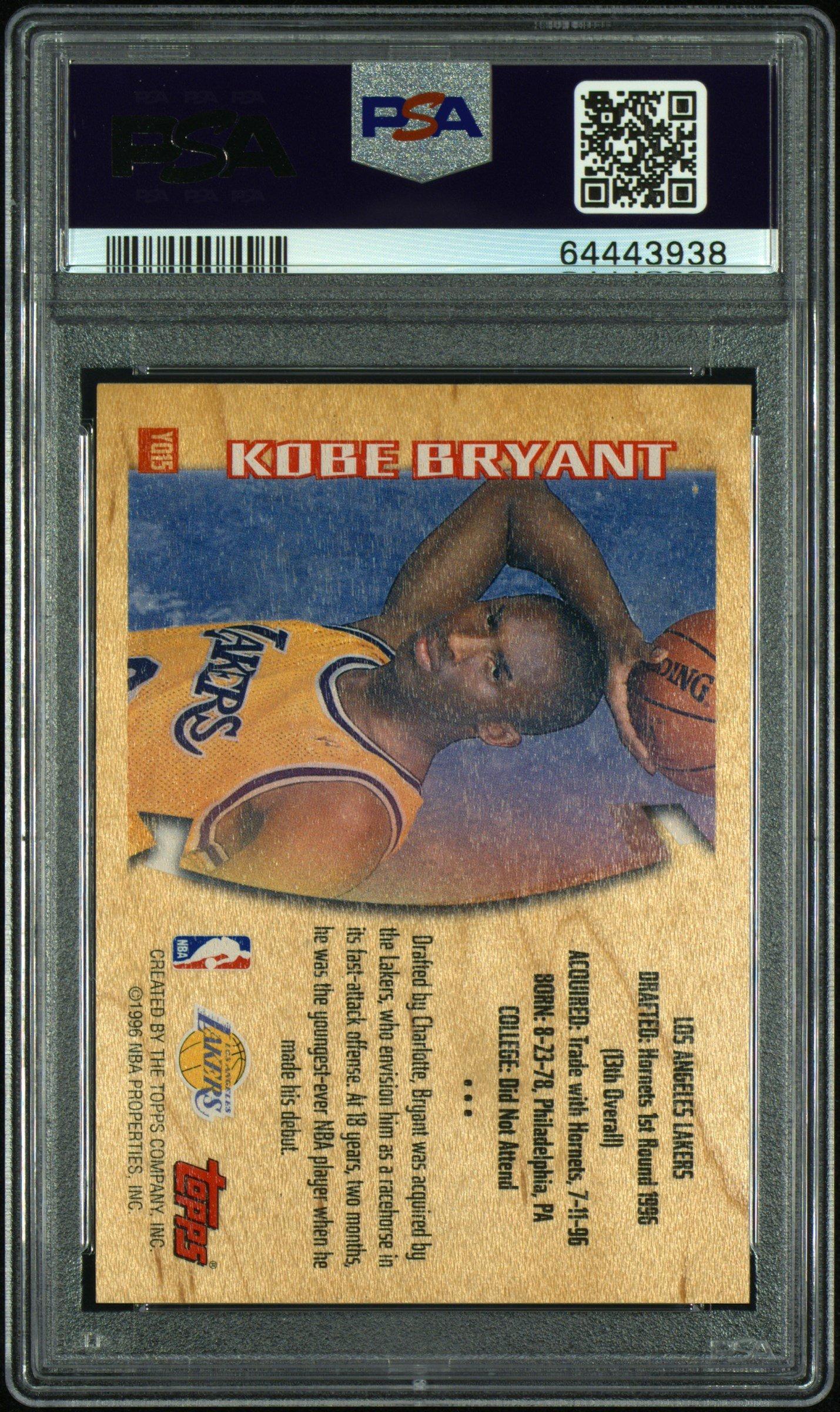 1996 Topps Youthquake Yq15 Kobe Bryant PSA 9