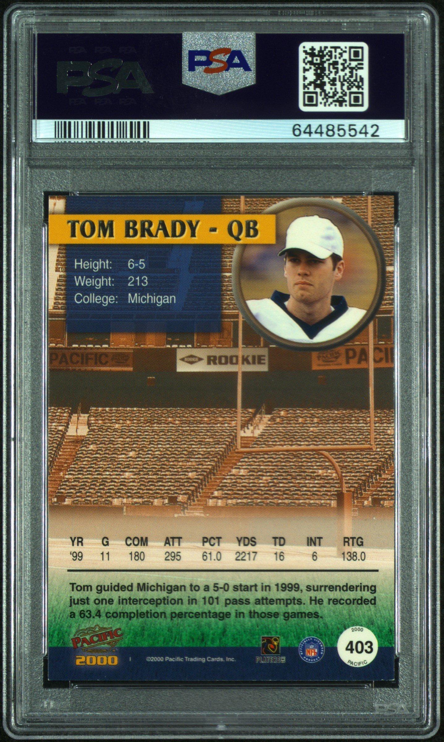 2000 Pacific 403 Tom Brady PSA 8
