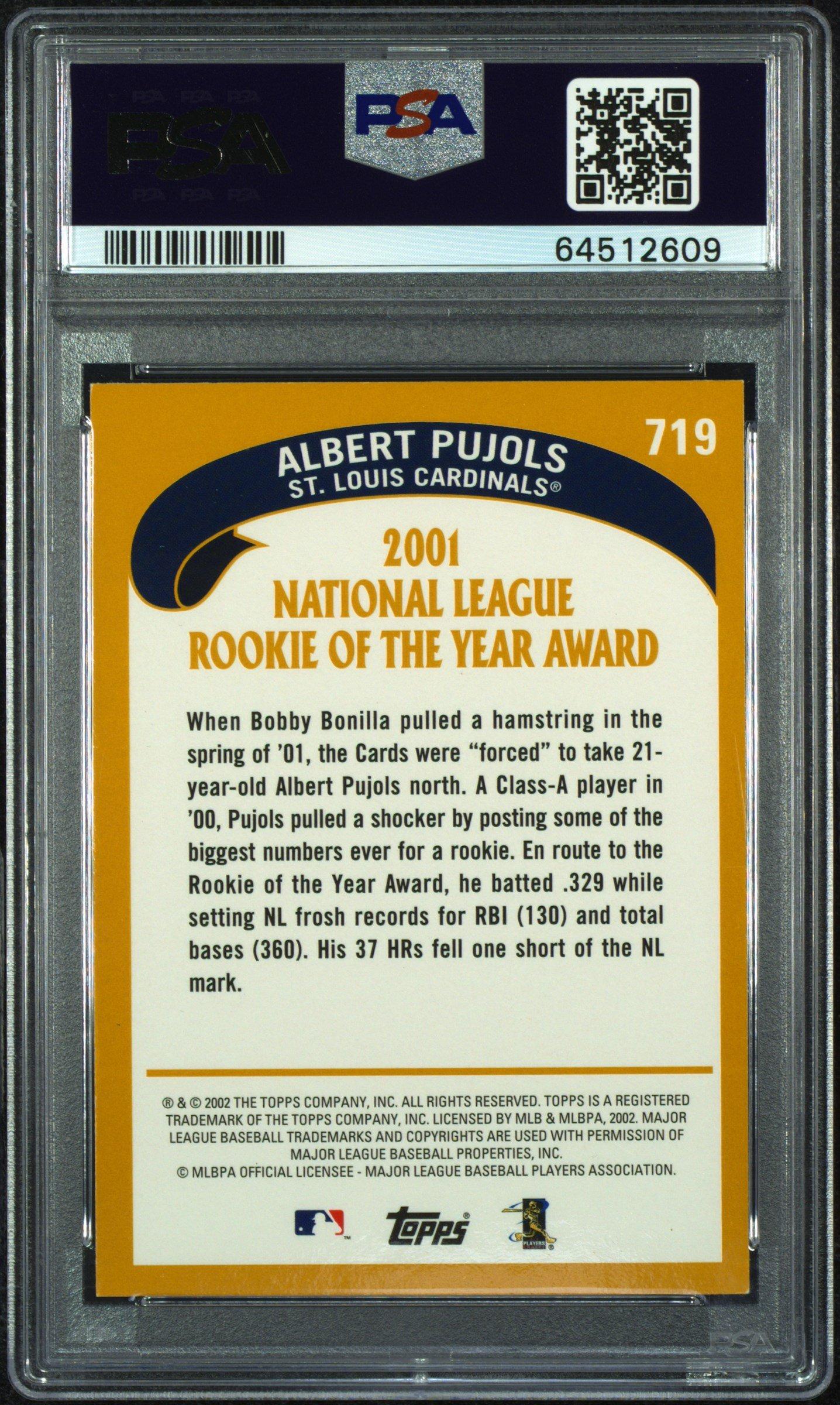 2002 Topps 719 Albert Pujols PSA 8