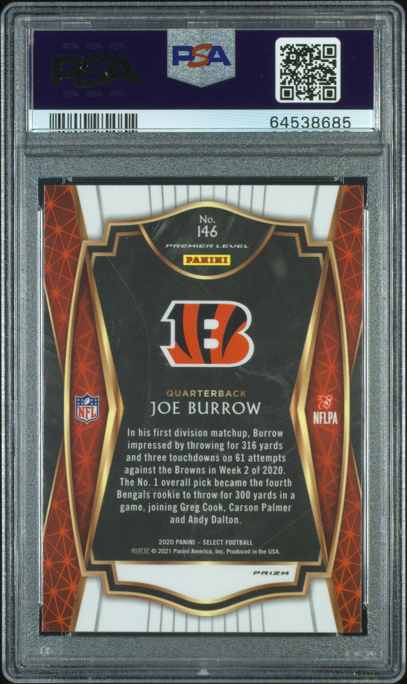 2020 Panini Select Joe Burrow Silver Prizm PSA 10