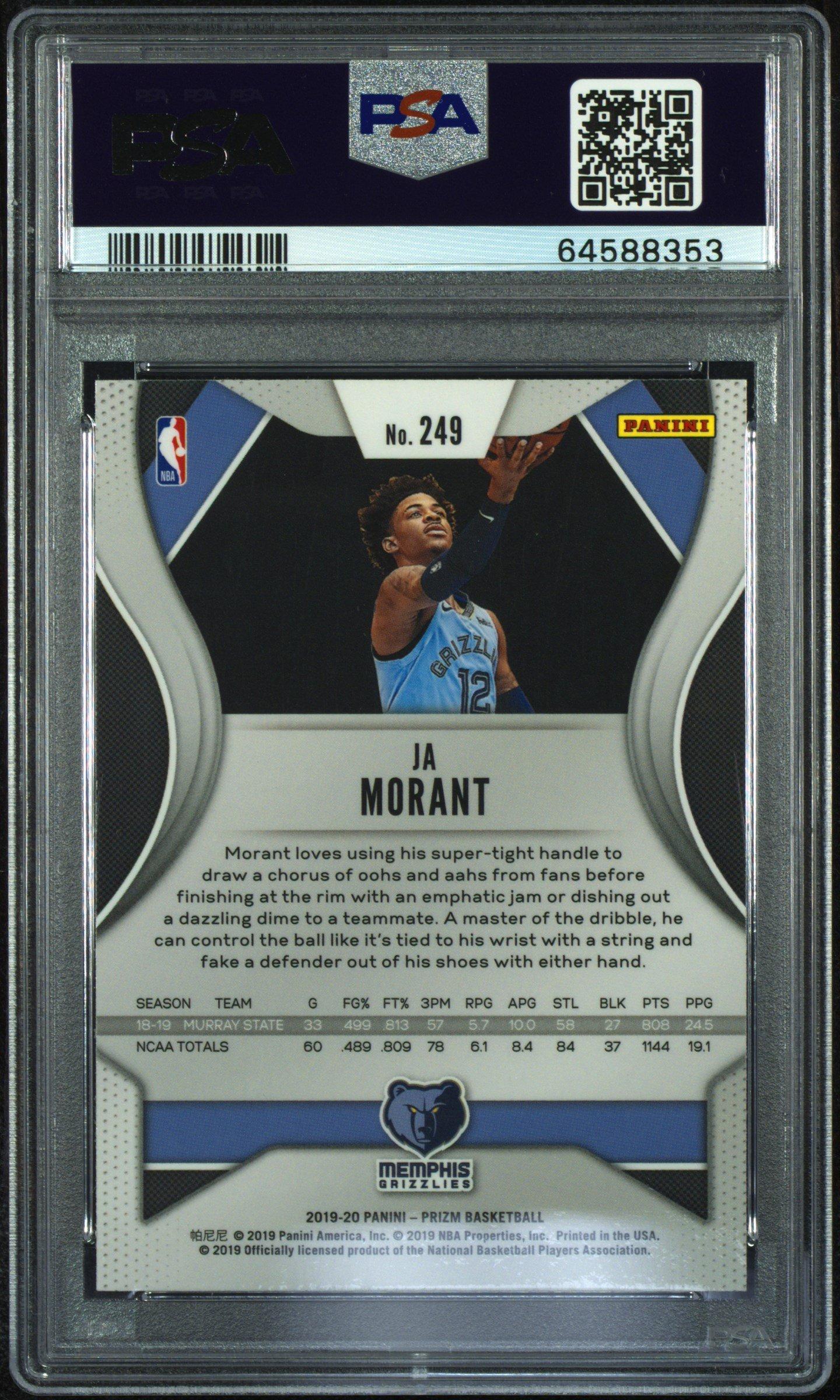2019 Panini Prizm 249 Ja Morant Variation PSA 10