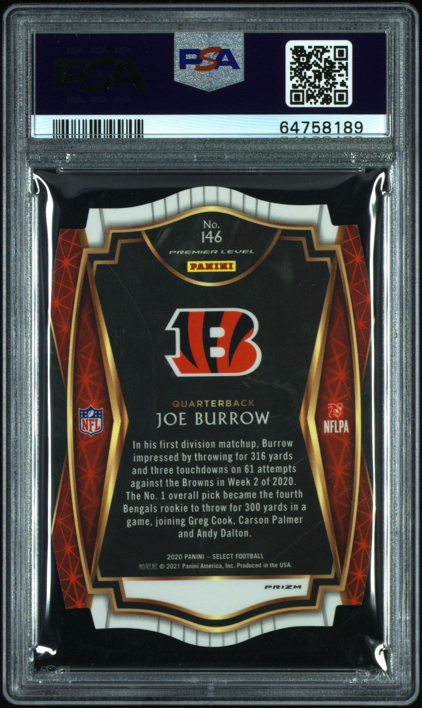 2020 Panini Select Joe Burrow Die-cut Prizm PSA