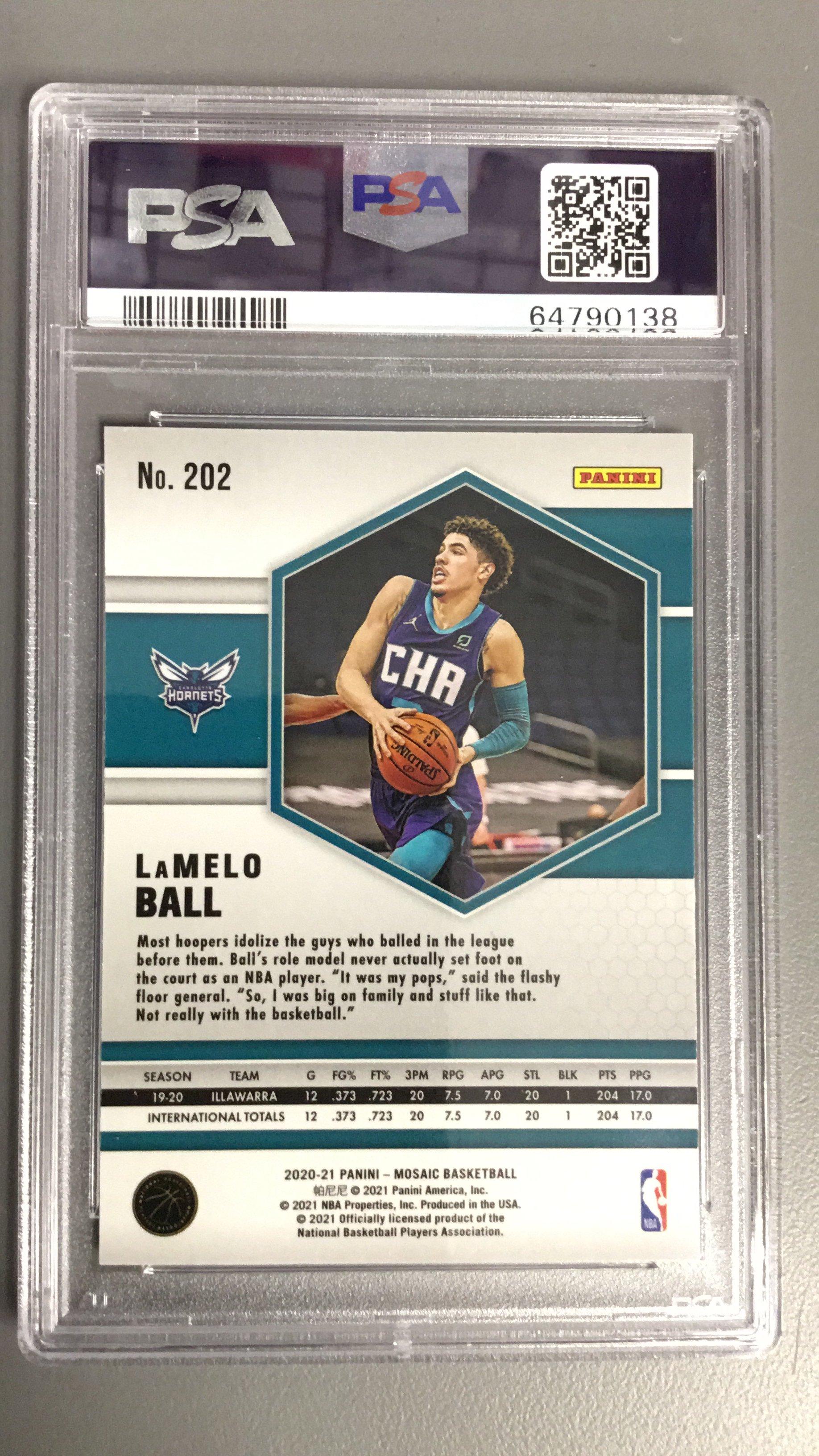 2020 Panini Mosaic 202 Lamelo Ball PSA 10