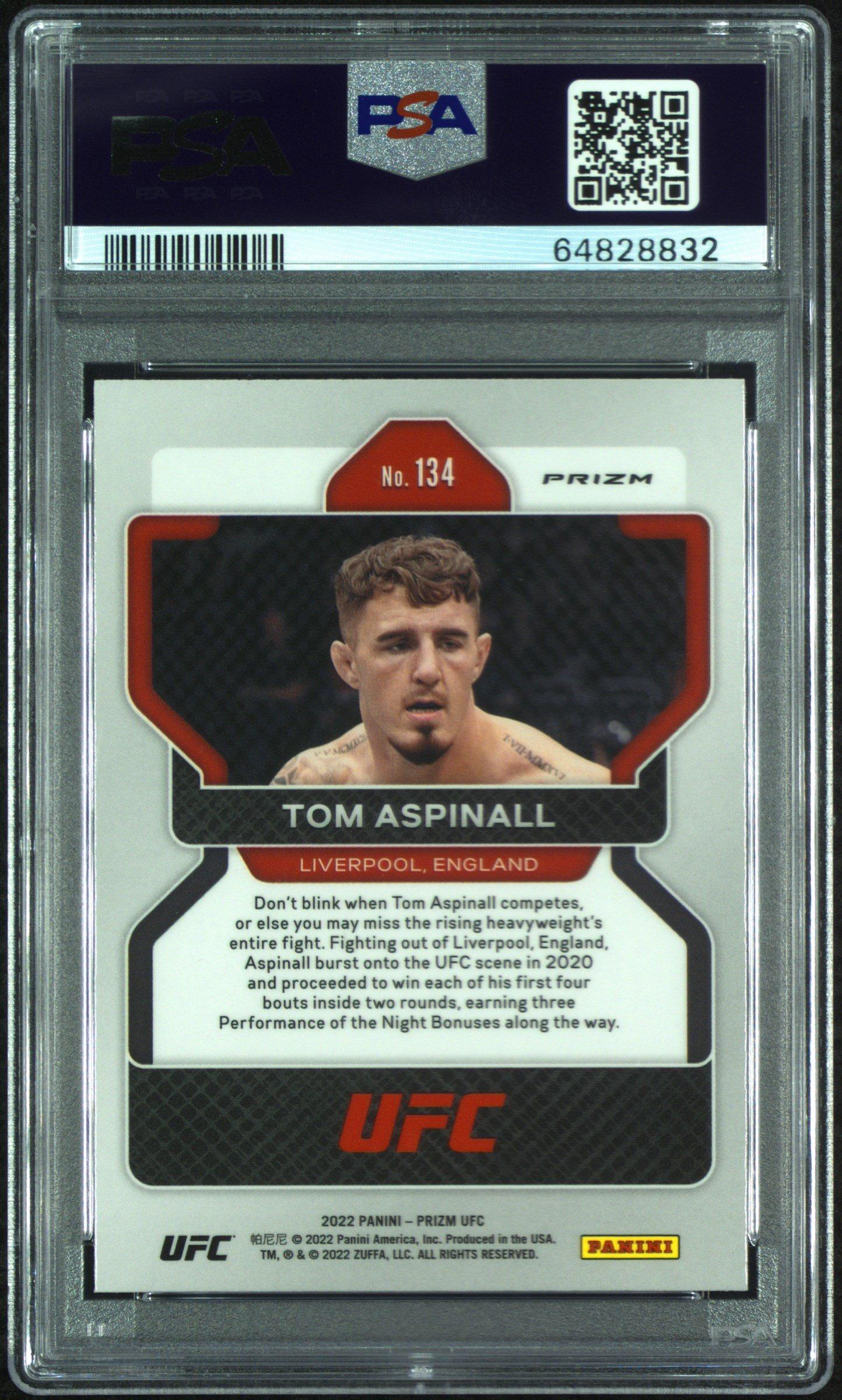 2022 Panini Prizm Ufc 134 Tom Aspinall Silver Prizm PSA 10