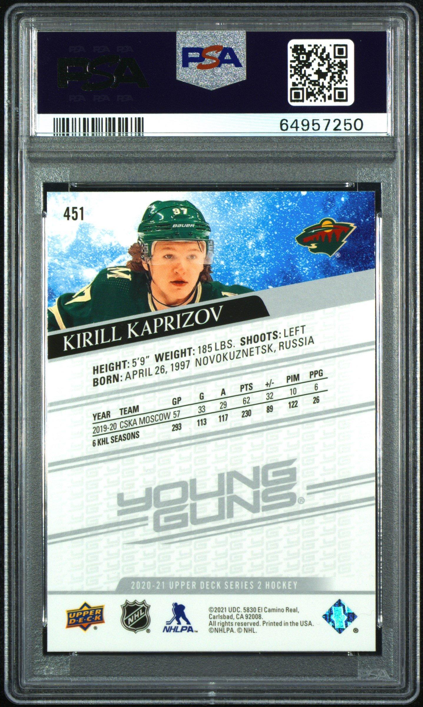 2020 Upper Deck 451 Kirill Kaprizov PSA 10