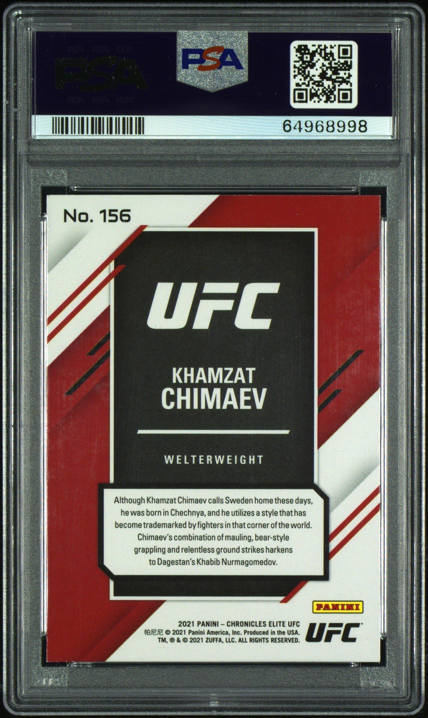 2021 Panini Chronicles Ufc 156 Khamzat Chimaev PSA 9