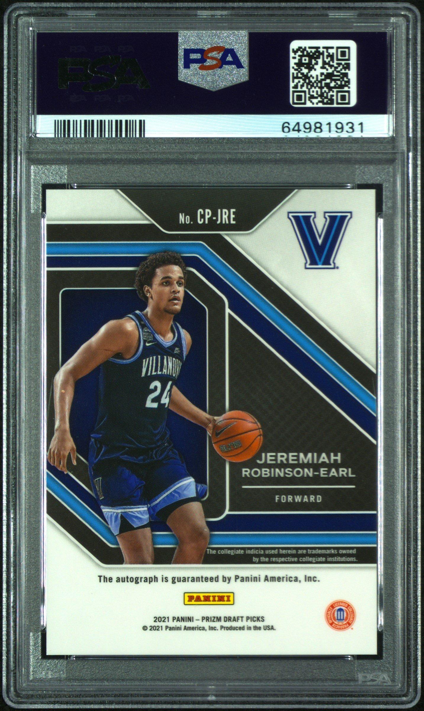 2021 Panini Prizm Draft Picks College Penmanship Cpjre Jeremiah Robinson-earl PSA 9