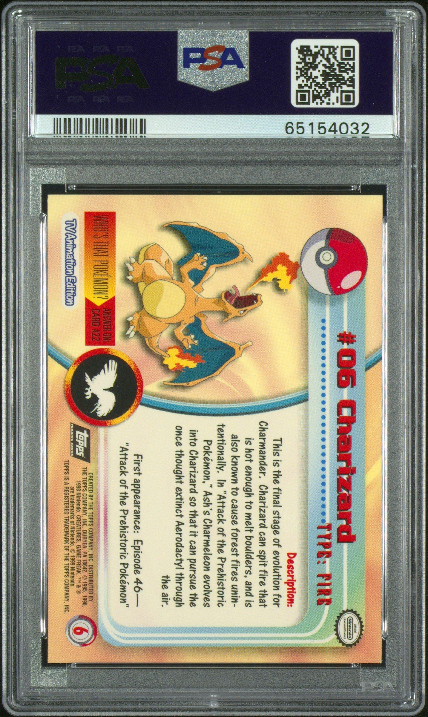 1999 Topps Pokemon Tv 6 Charizard Foil PSA 8 Graded Card | GameStop