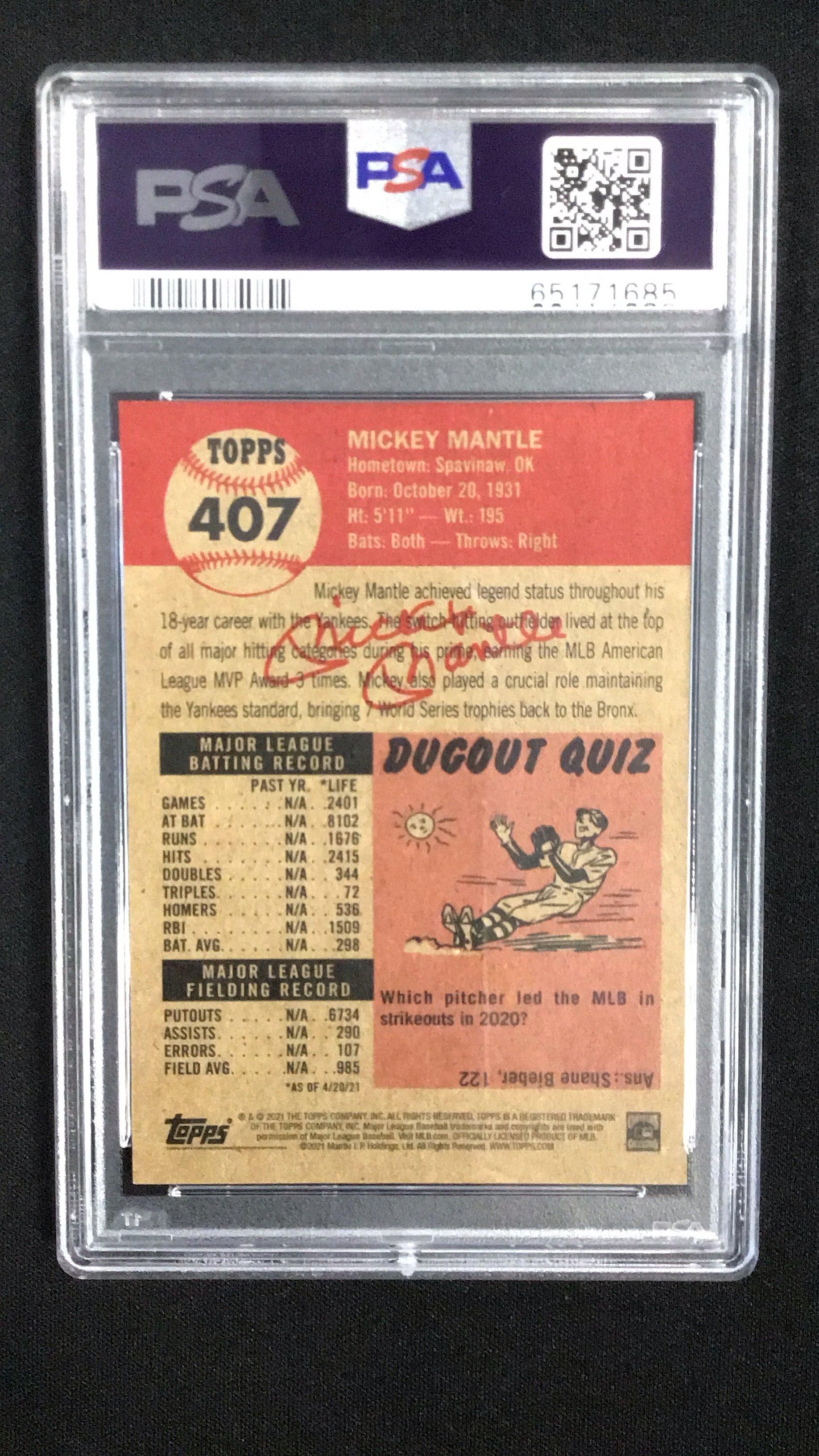 2021 Topps Living 407 Mickey Mantle PSA 10