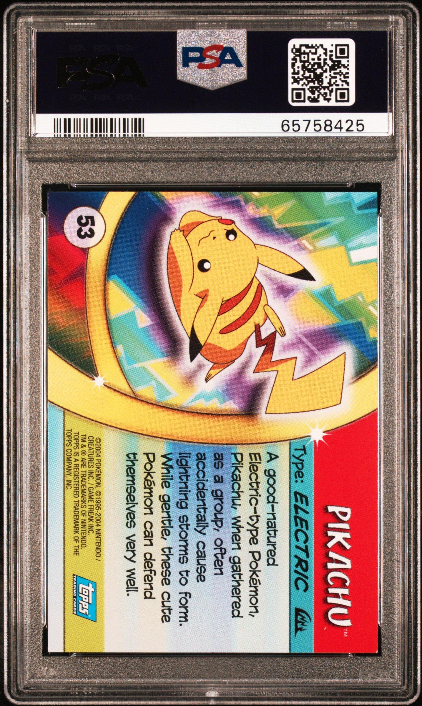 2004 Topps Pokemon Advanced Challenge 53 Pikachu Foil PSA 9