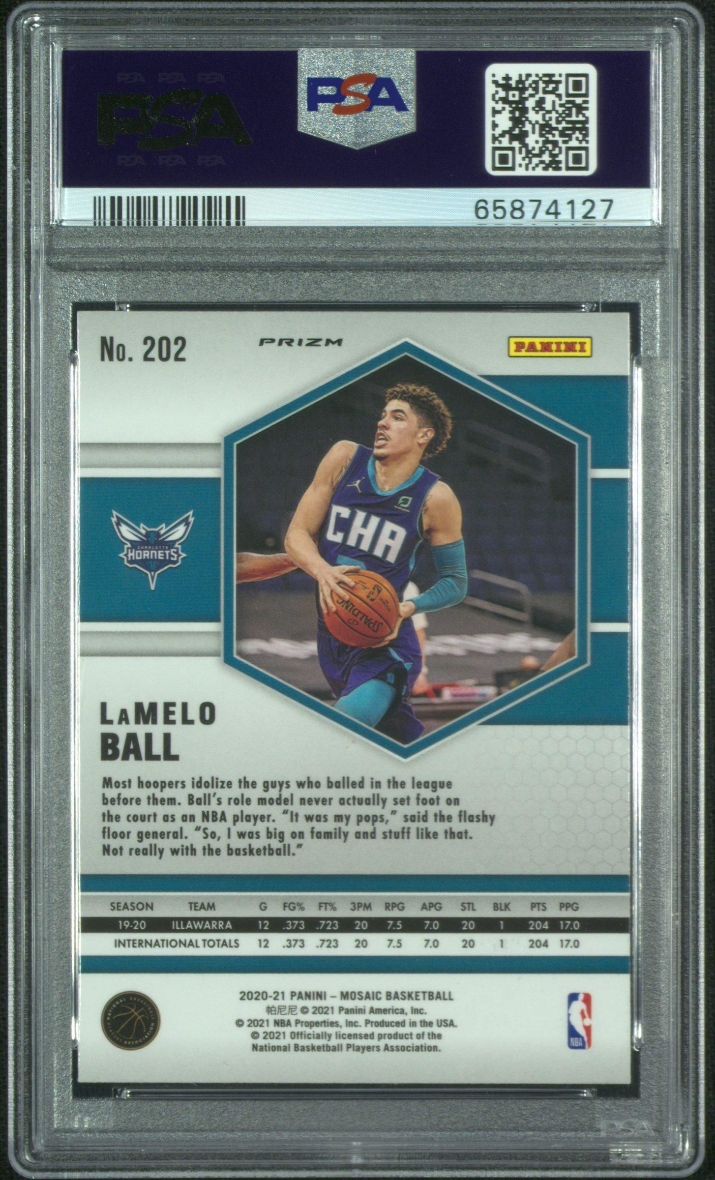 2020 Panini Mosaic 202 Lamelo Ball Reactive Blue PSA