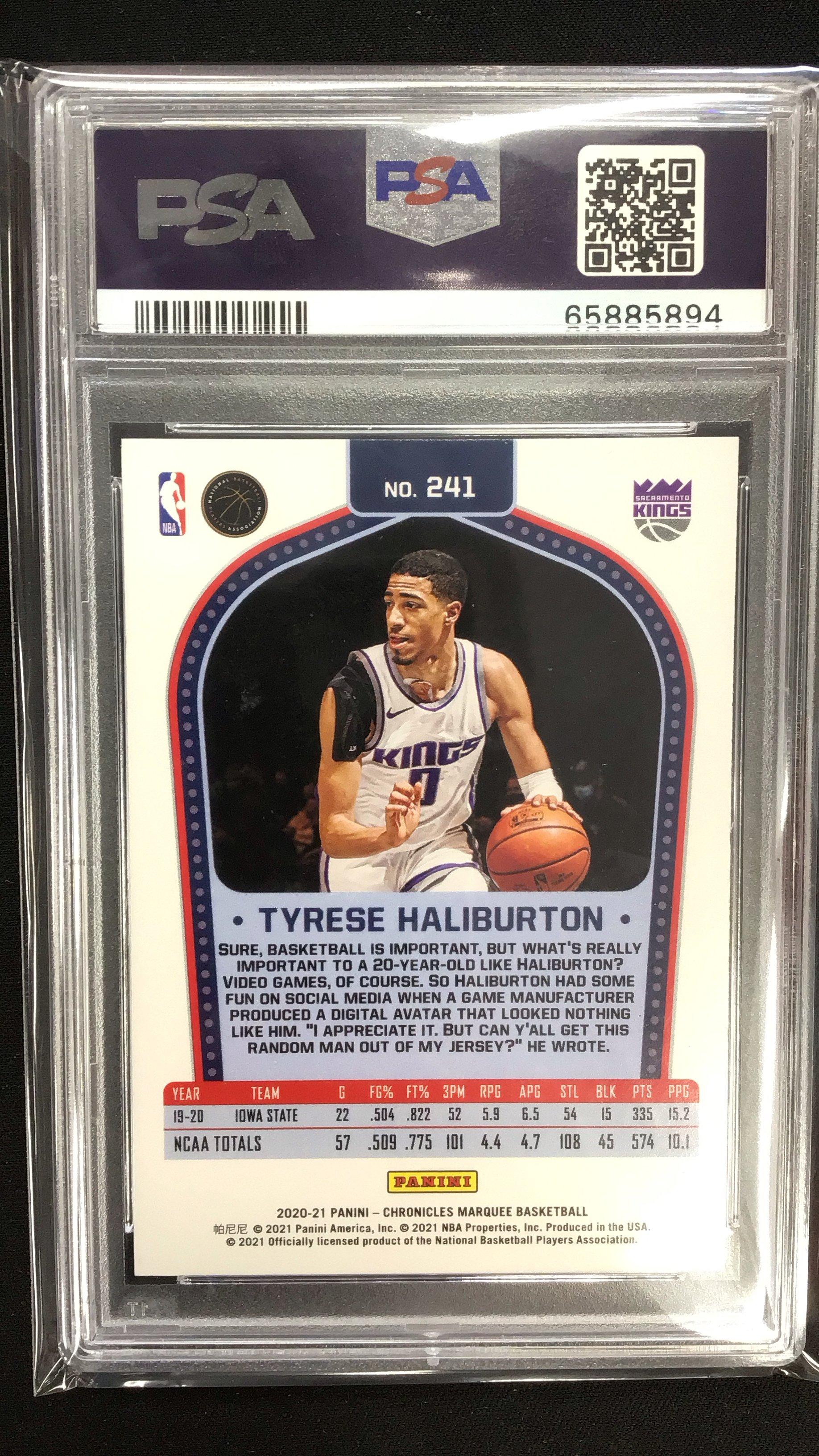 2020 Panini Chronicles 241 Tyrese Haliburton Green PSA 10