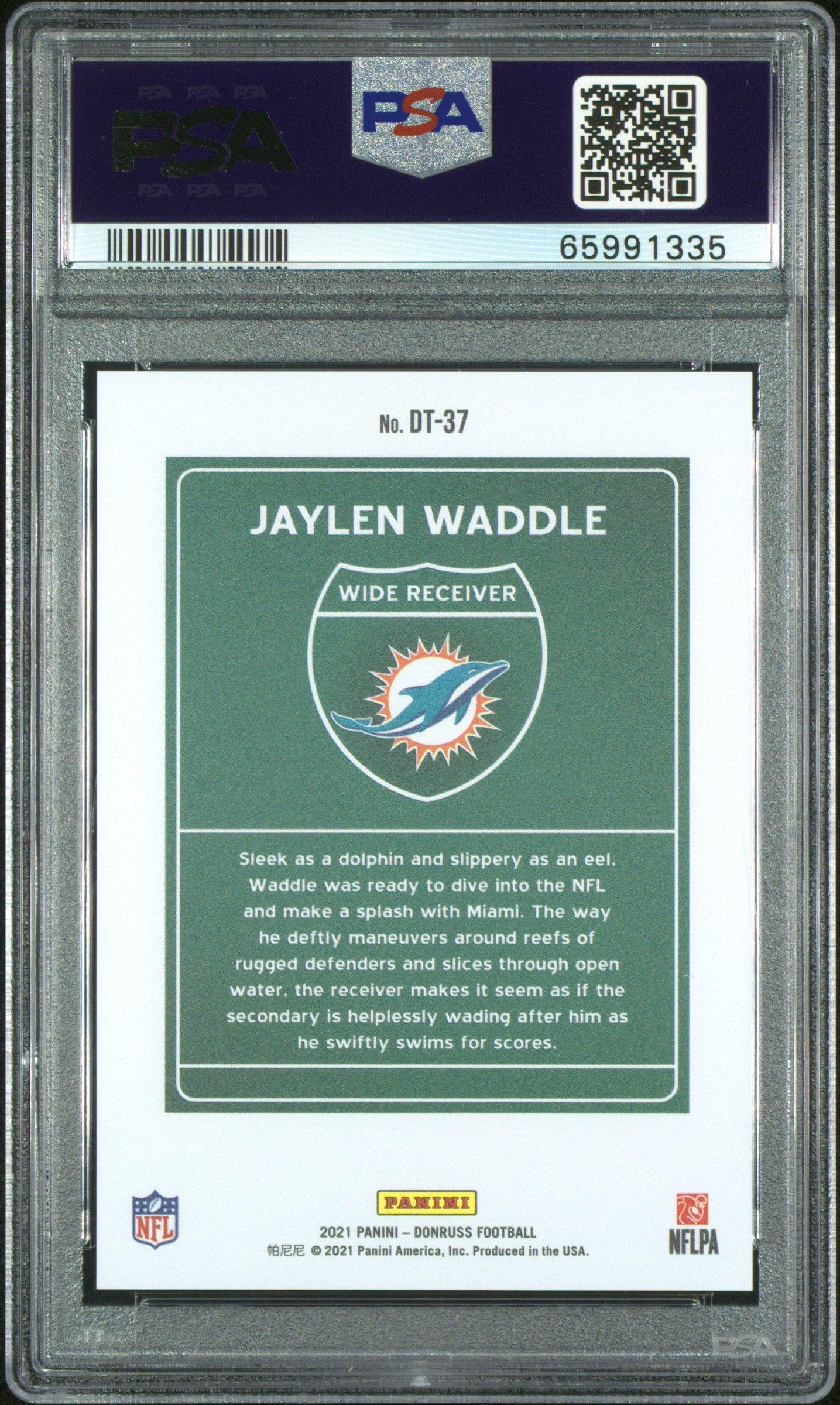 2021 Panini Donruss Downtown Dt-37 Jaylen Waddle PSA 9