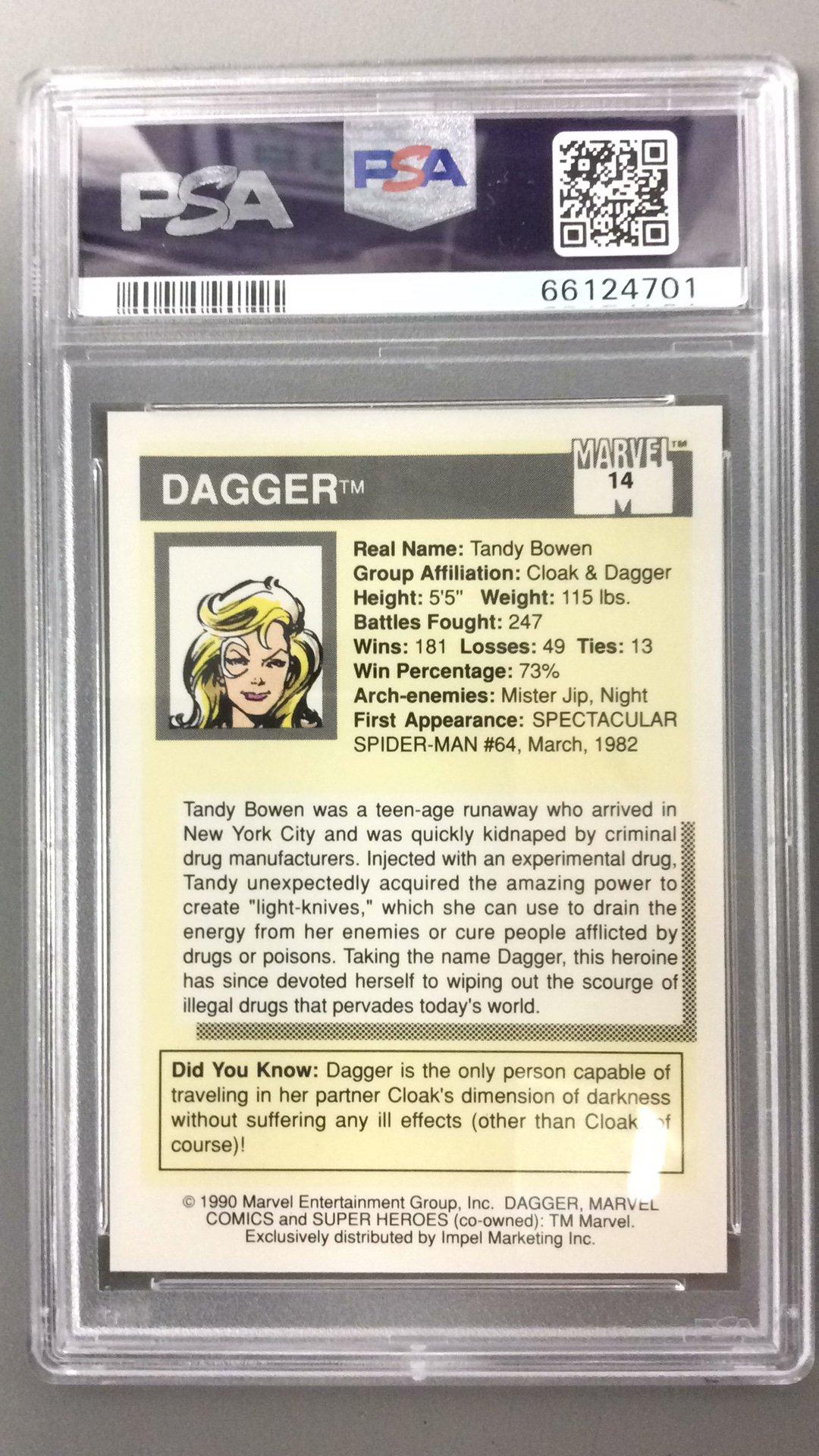 1990 Marvel Universe 14 Dagger PSA