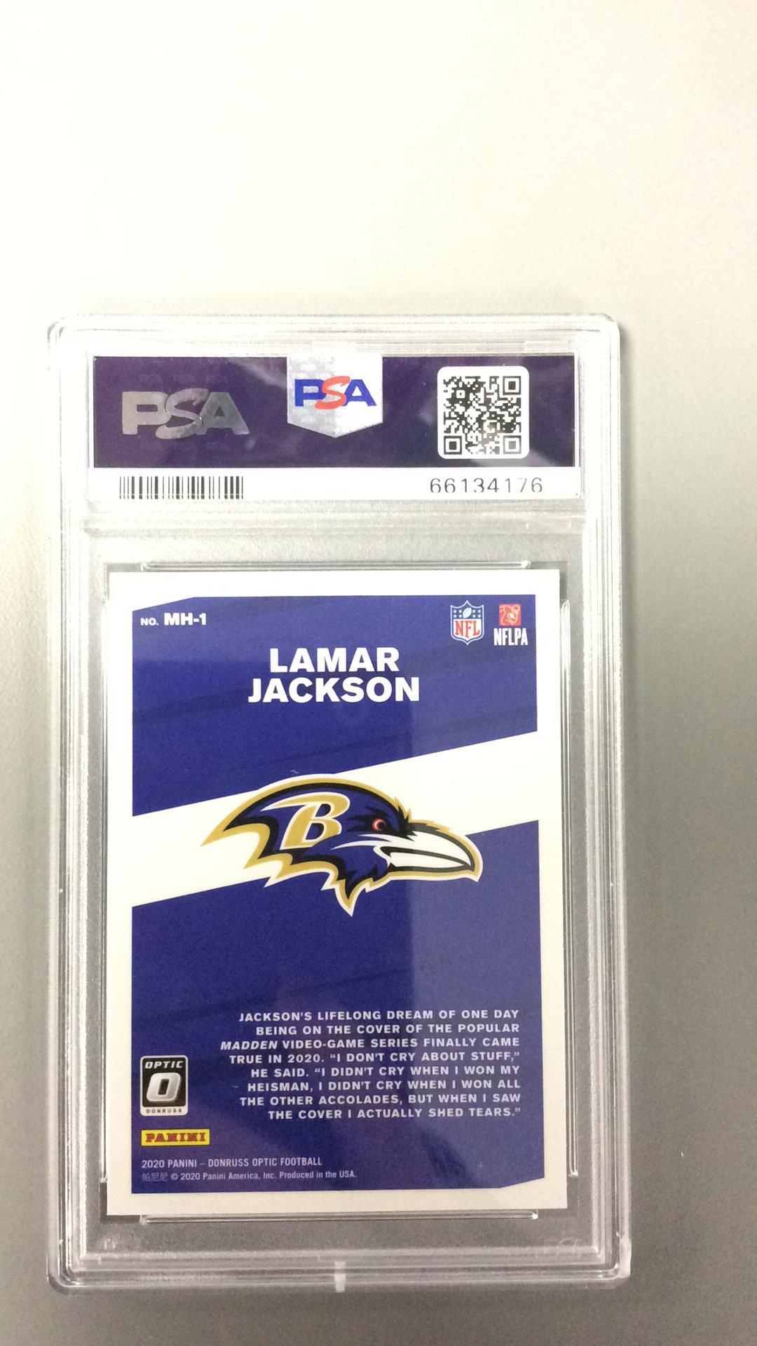 2020 Panini Donruss Optic My House! Mh1 Lamar Jackson PSA 10