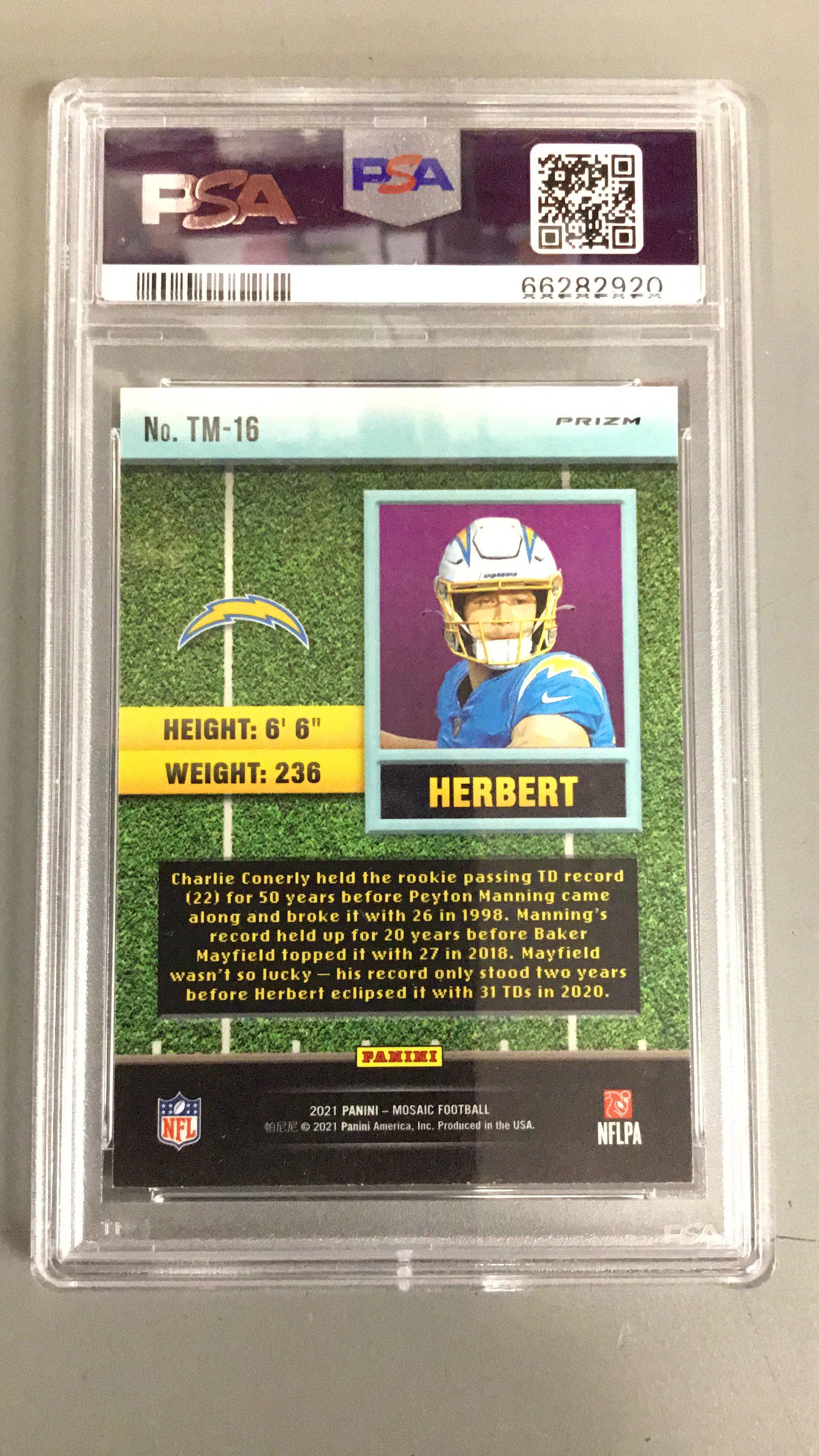 2021 Panini Mosaic Touchdown Masters Tm-16 Justin Herbert Mosaic PSA 10