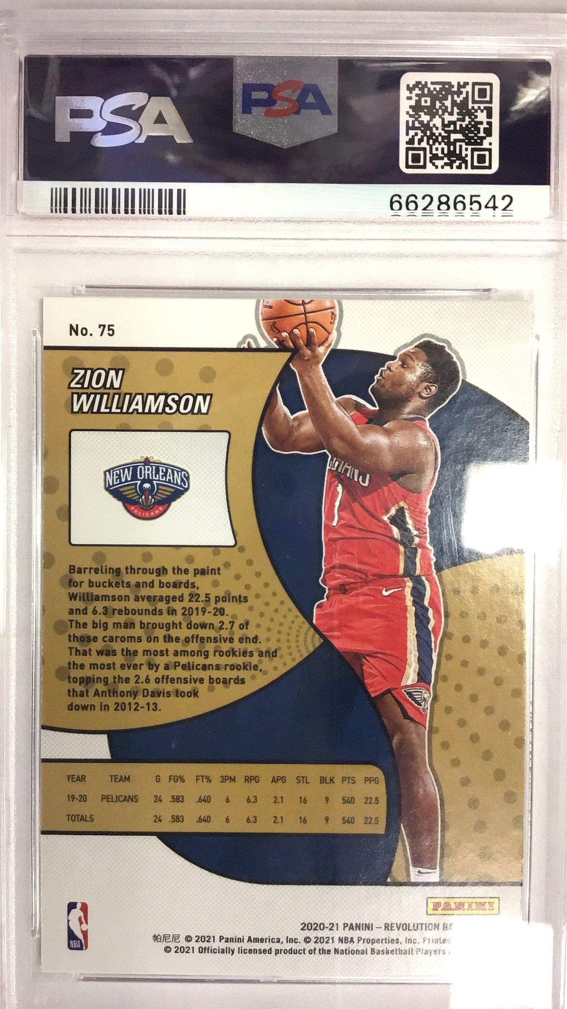 2020 Panini Revolution 75 Zion Williamson PSA 10