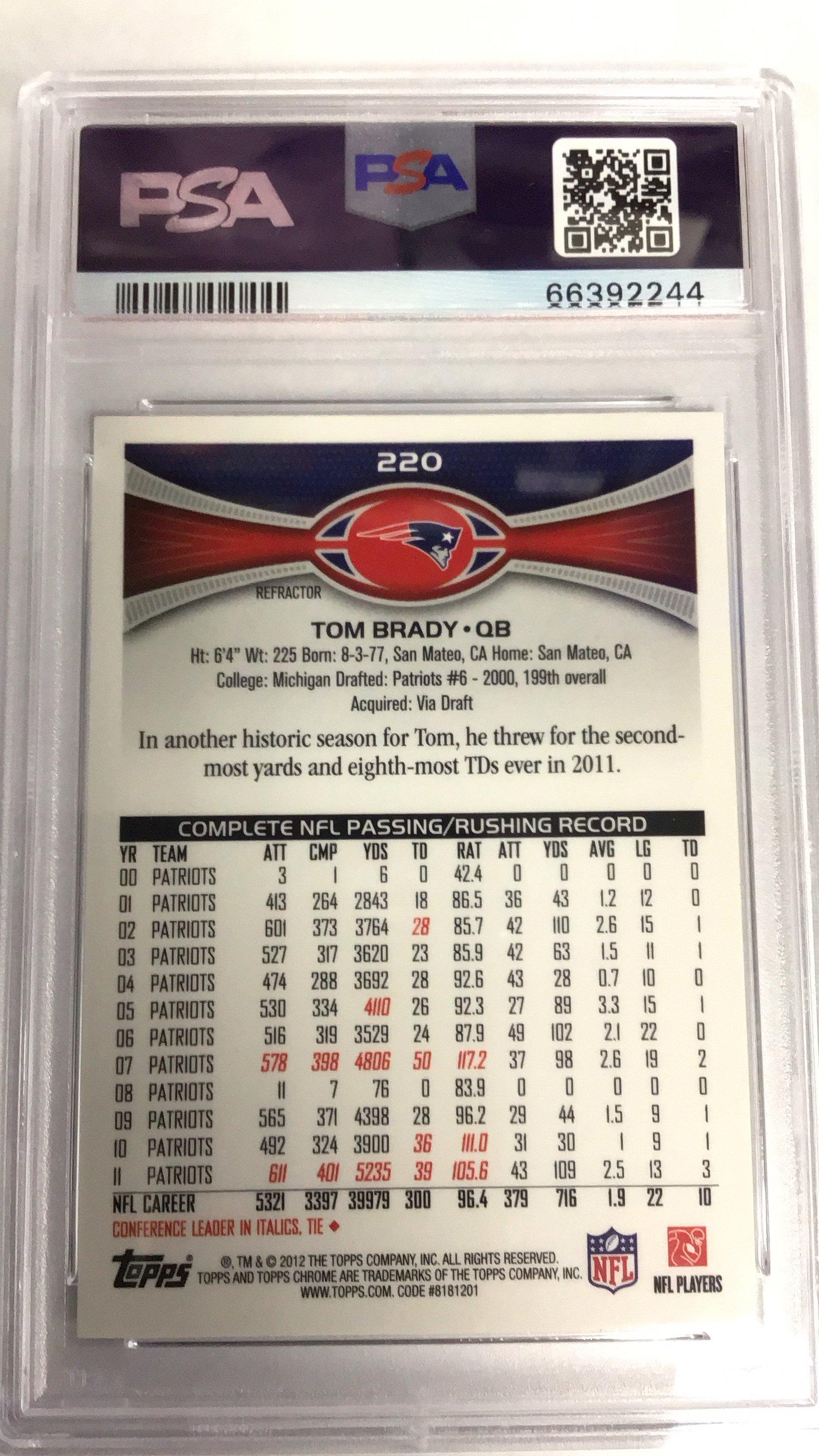 2012 Topps Chrome 220 Tom Brady PSA 9