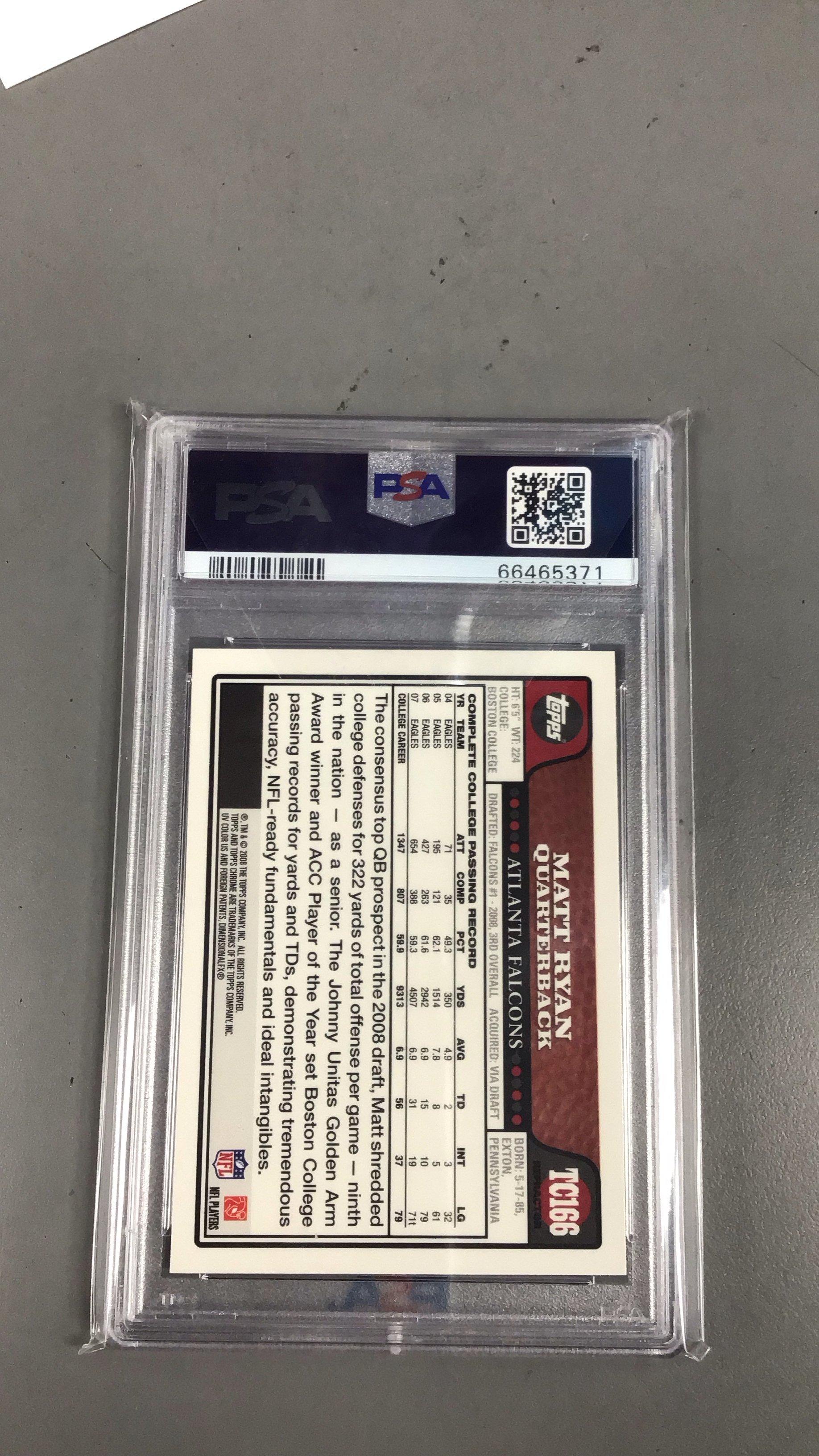 2008 Topps Chrome Tc166 Matt Ryan Refractor PSA 9
