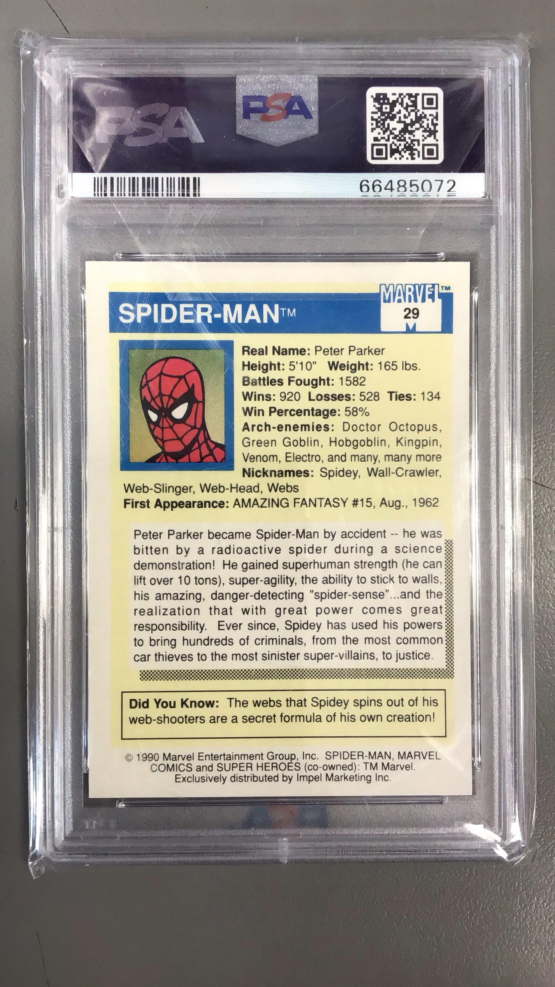 1990 Marvel Universe 29 Spider-man PSA