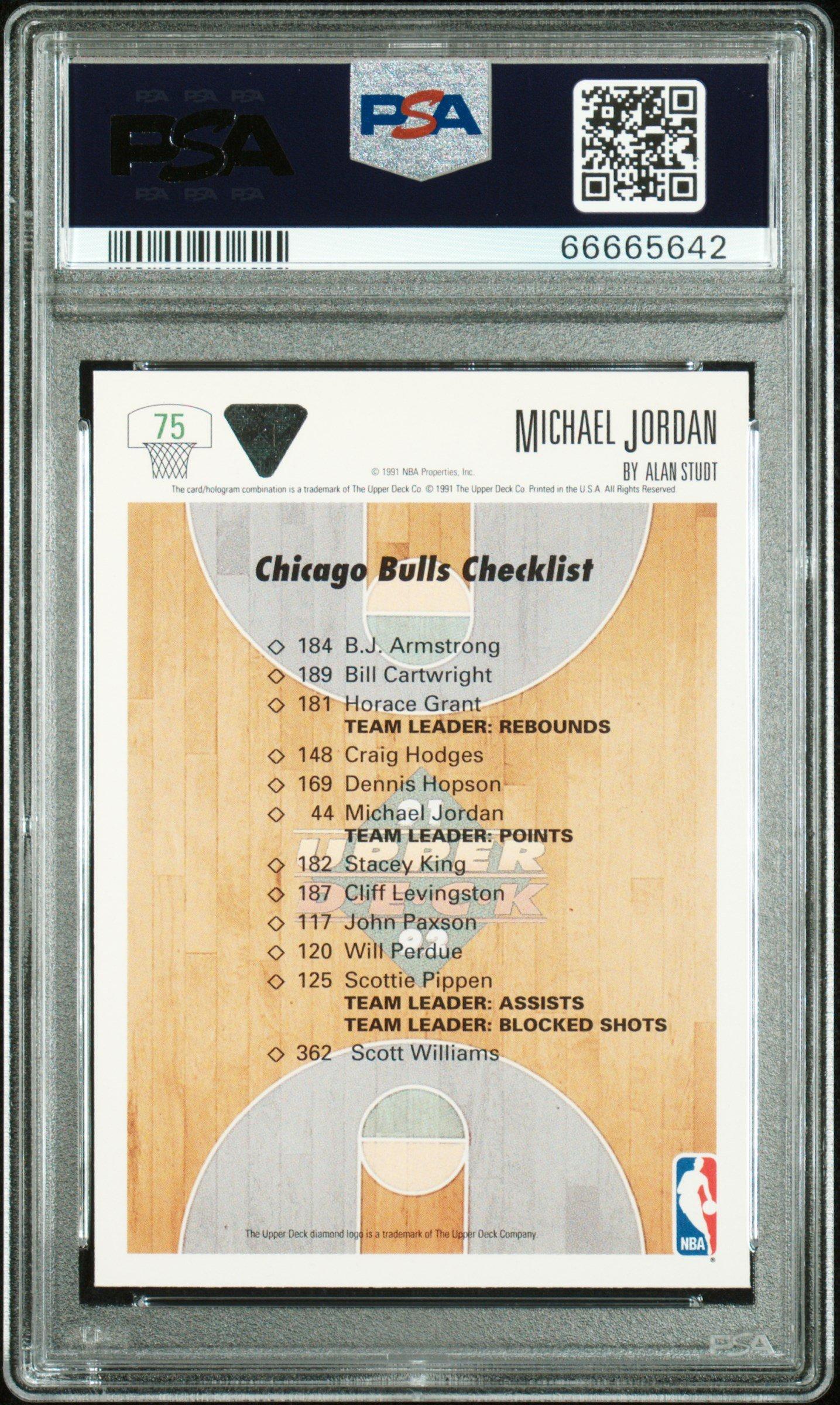 1991 Upper Deck 75 Michael Jordan Bulls Checklist PSA 10