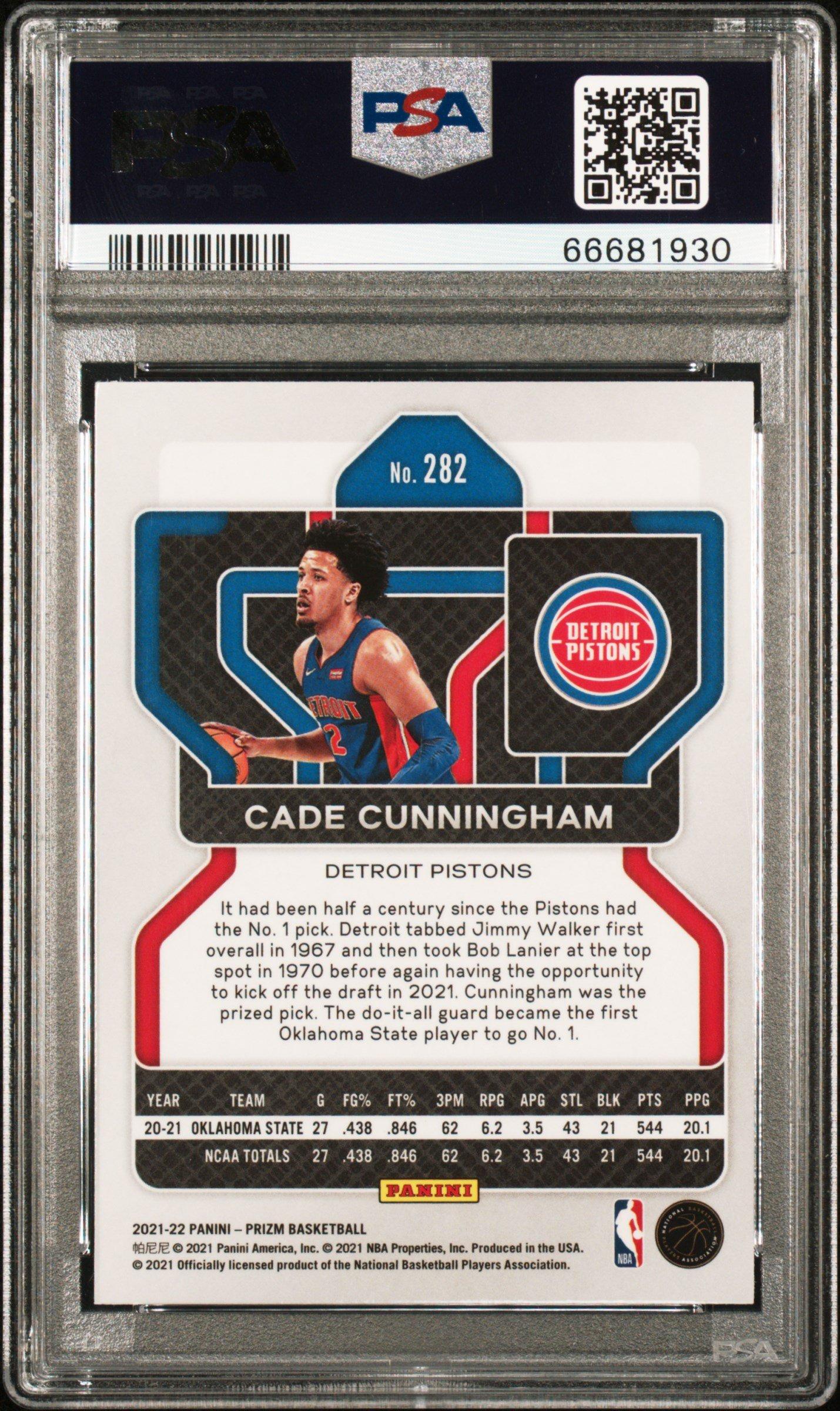 2021 Panini Prizm 282 Cade Cunningham PSA 10