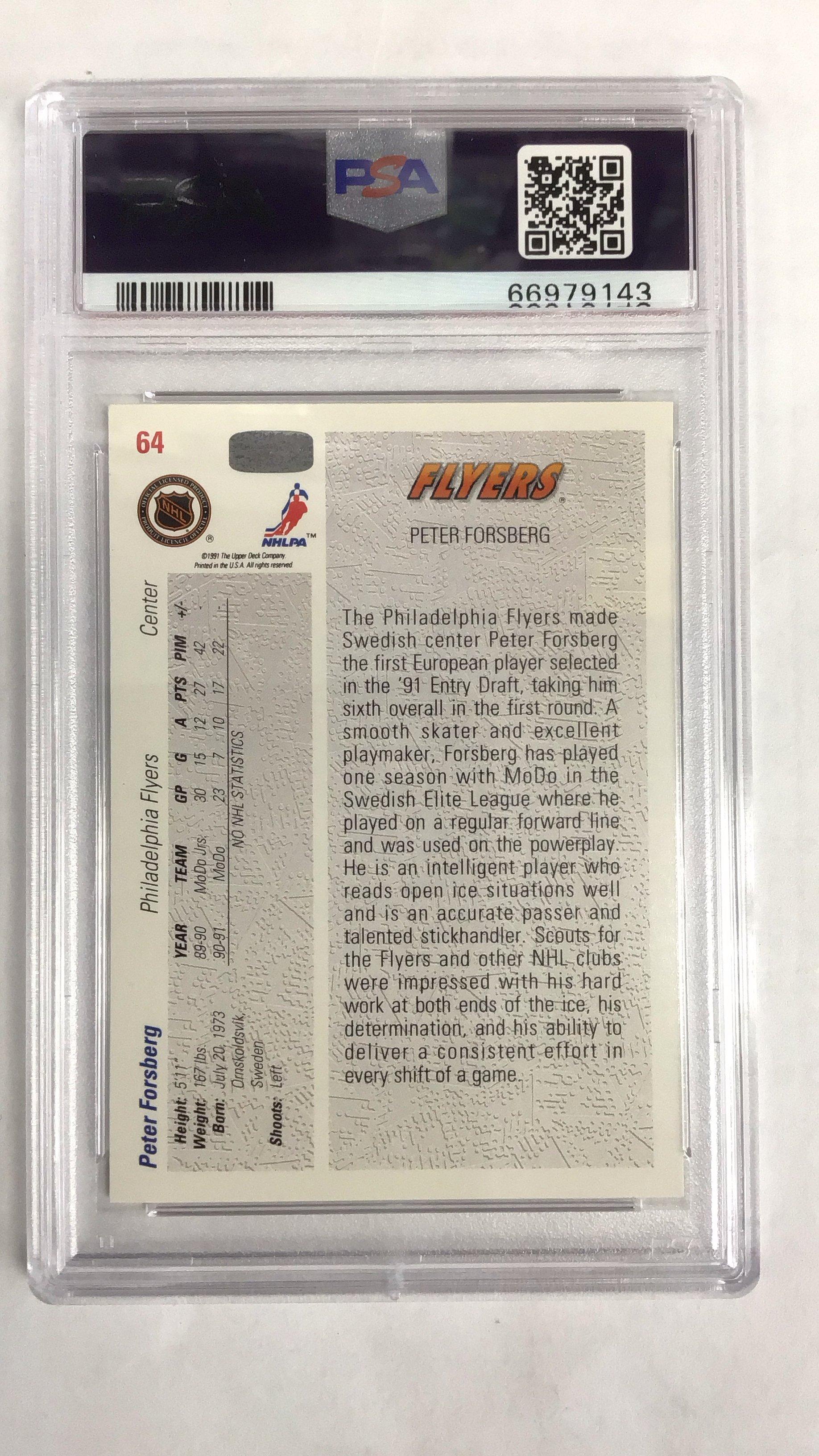 1991 Upper Deck 64 Peter Forsberg PSA 8
