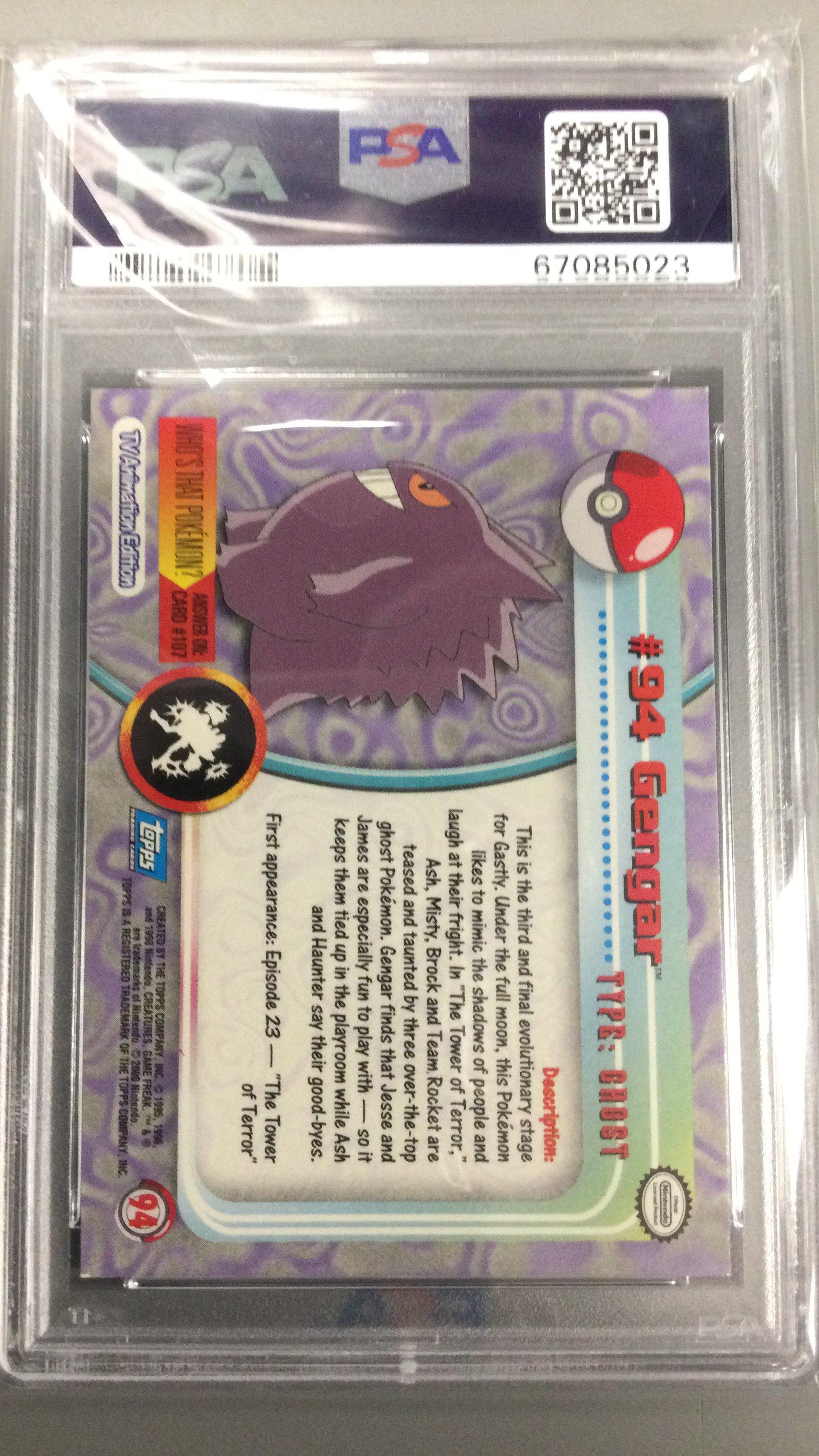 2000 Topps Pokemon Tv Animation Series 2 94 Gengar PSA 9