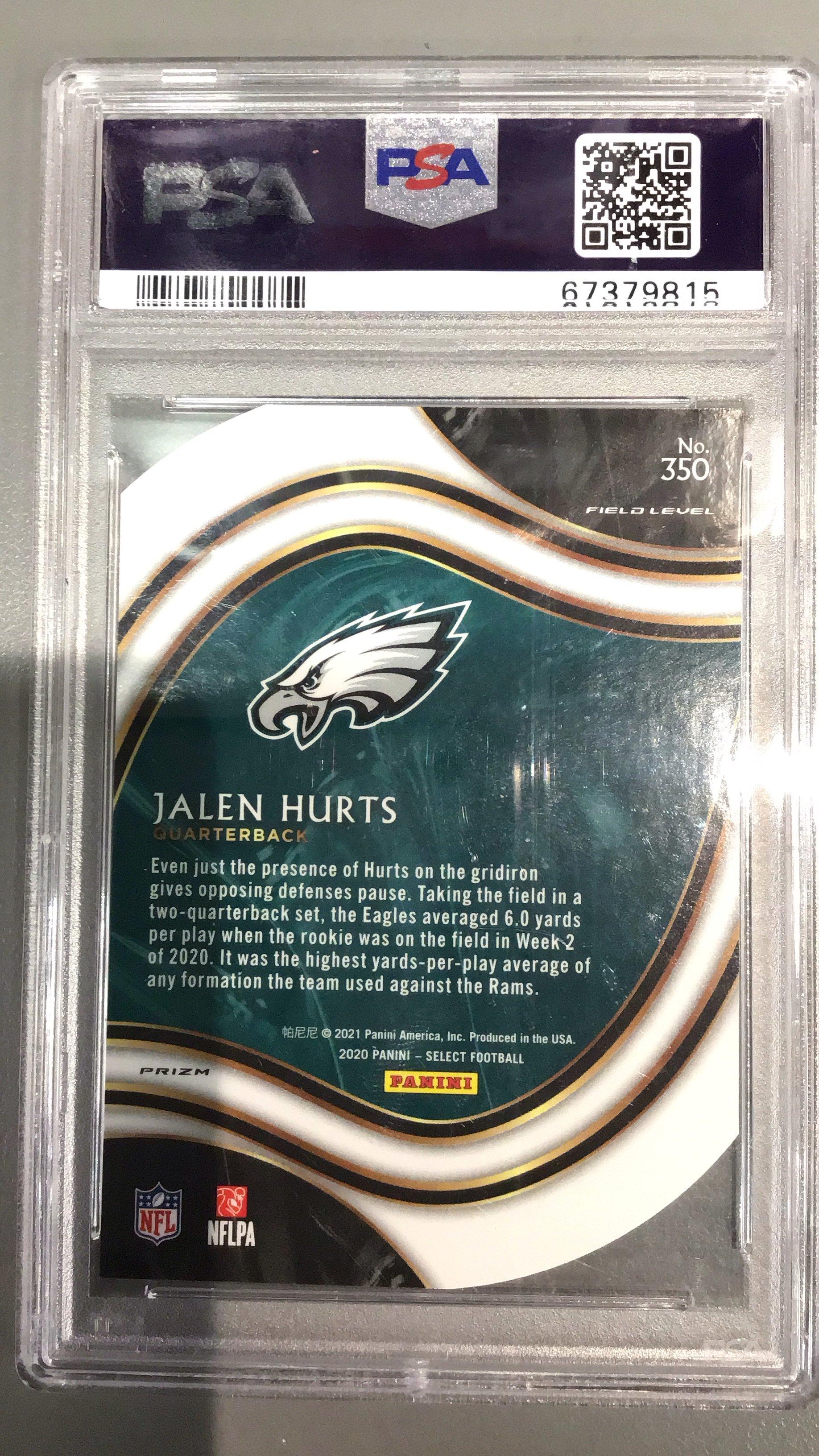 2020 Panini Select 350 Jalen Hurts Die-cut Red Prizm PSA 10