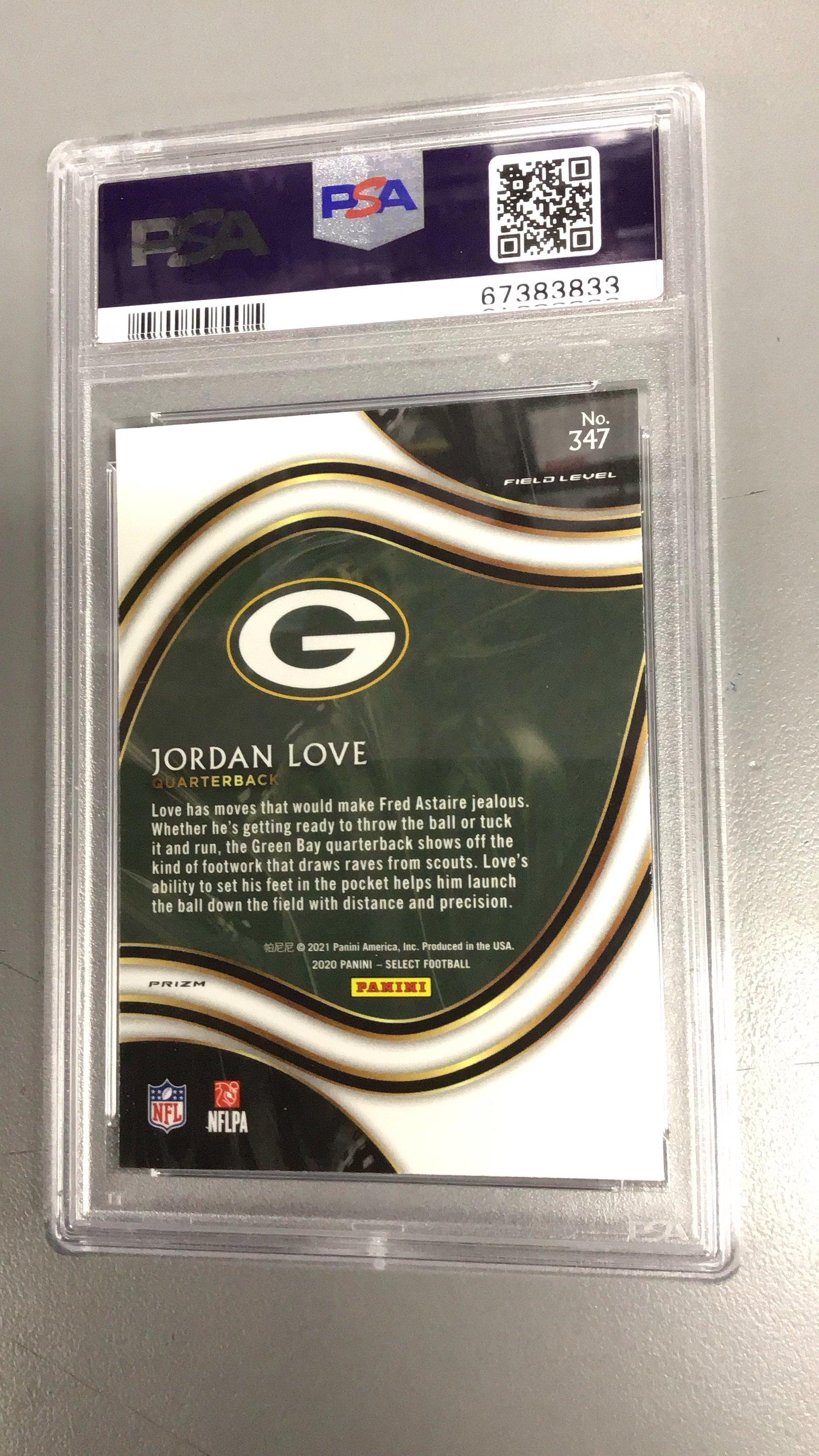 2020 Panini Select 347 Jordan Love Silver Prizm PSA 9