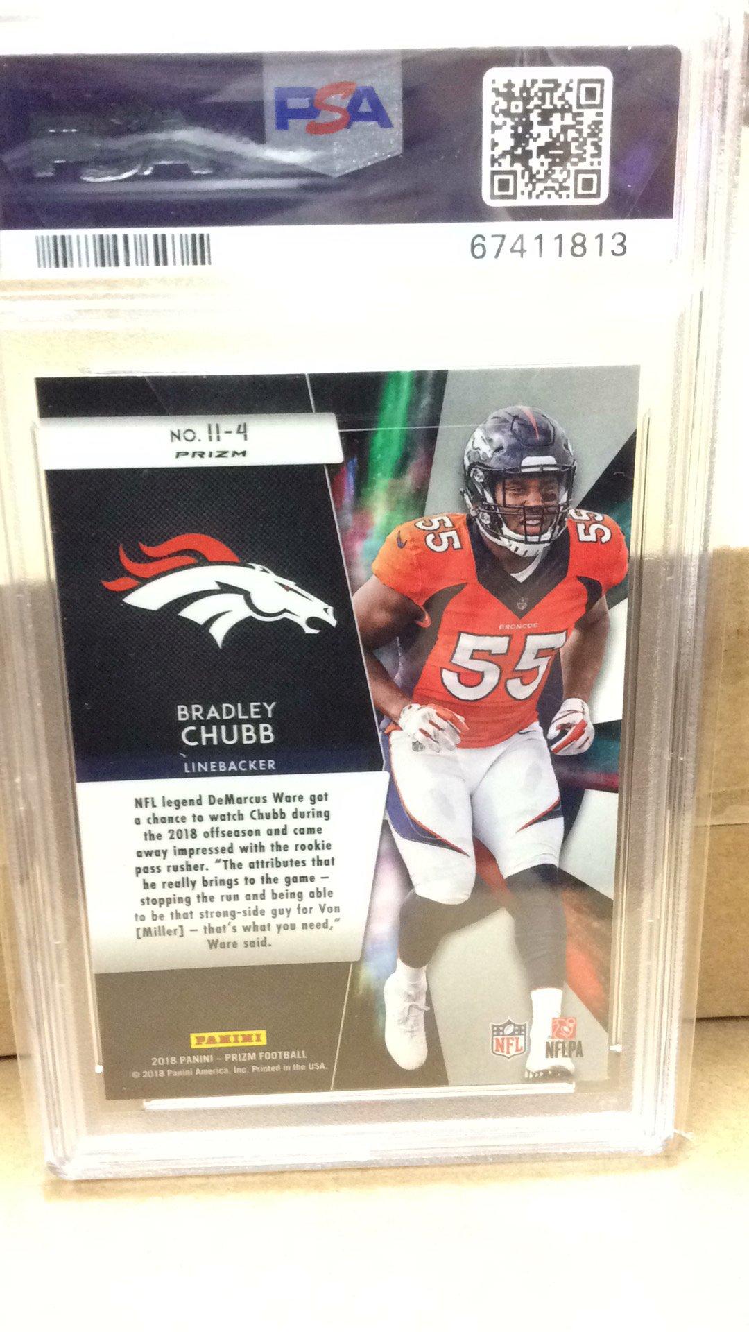 2018 Panini Prizm Instant Impact Ii-4 Bradley Chubb PSA 10