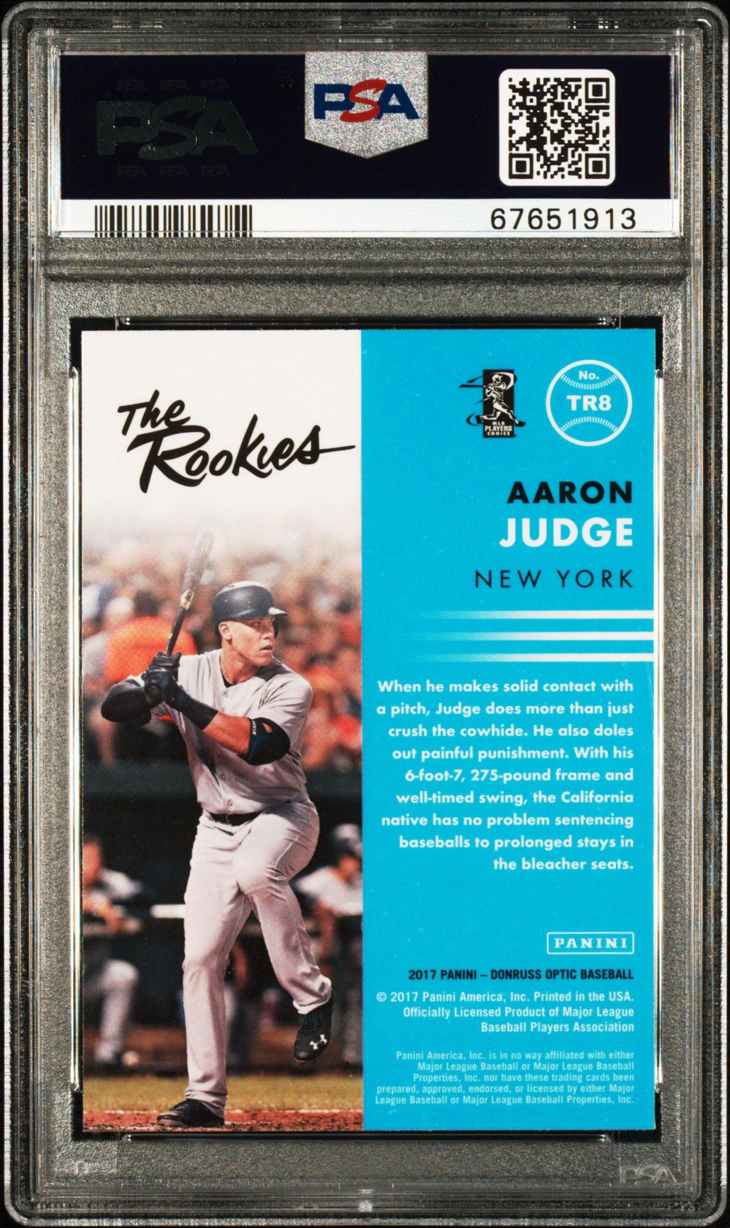 2017 Panini Donruss Optic The Rookies Tr8 Aaron Judge PSA 10