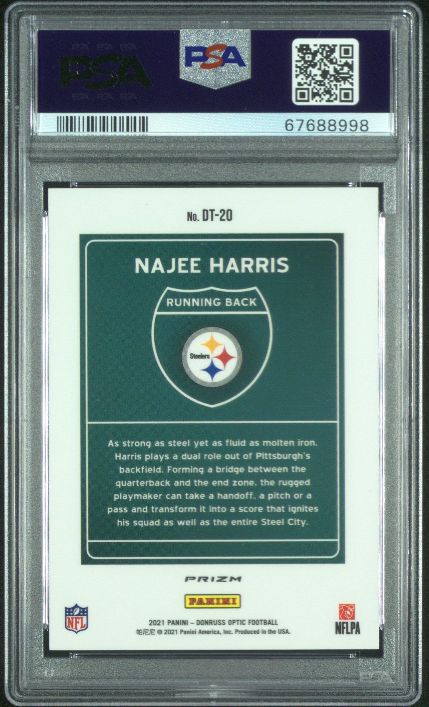 2021 Panini Donruss Optic Downtown Dt20 Najee Harris PSA 9