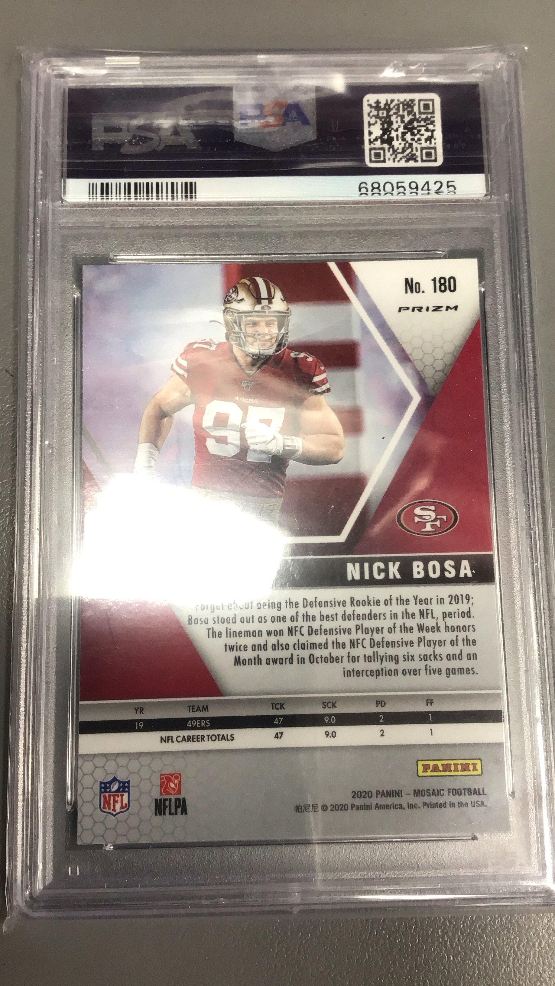 2020 Panini Mosaic 180 Nick Bosa Genesis PSA 10