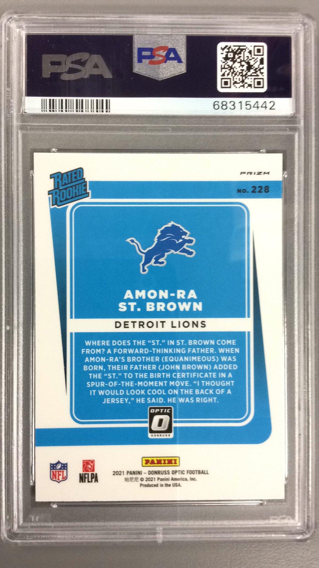 2021 Panini Donruss Optic 228 Amon-ra St. Brown Pink PSA 9