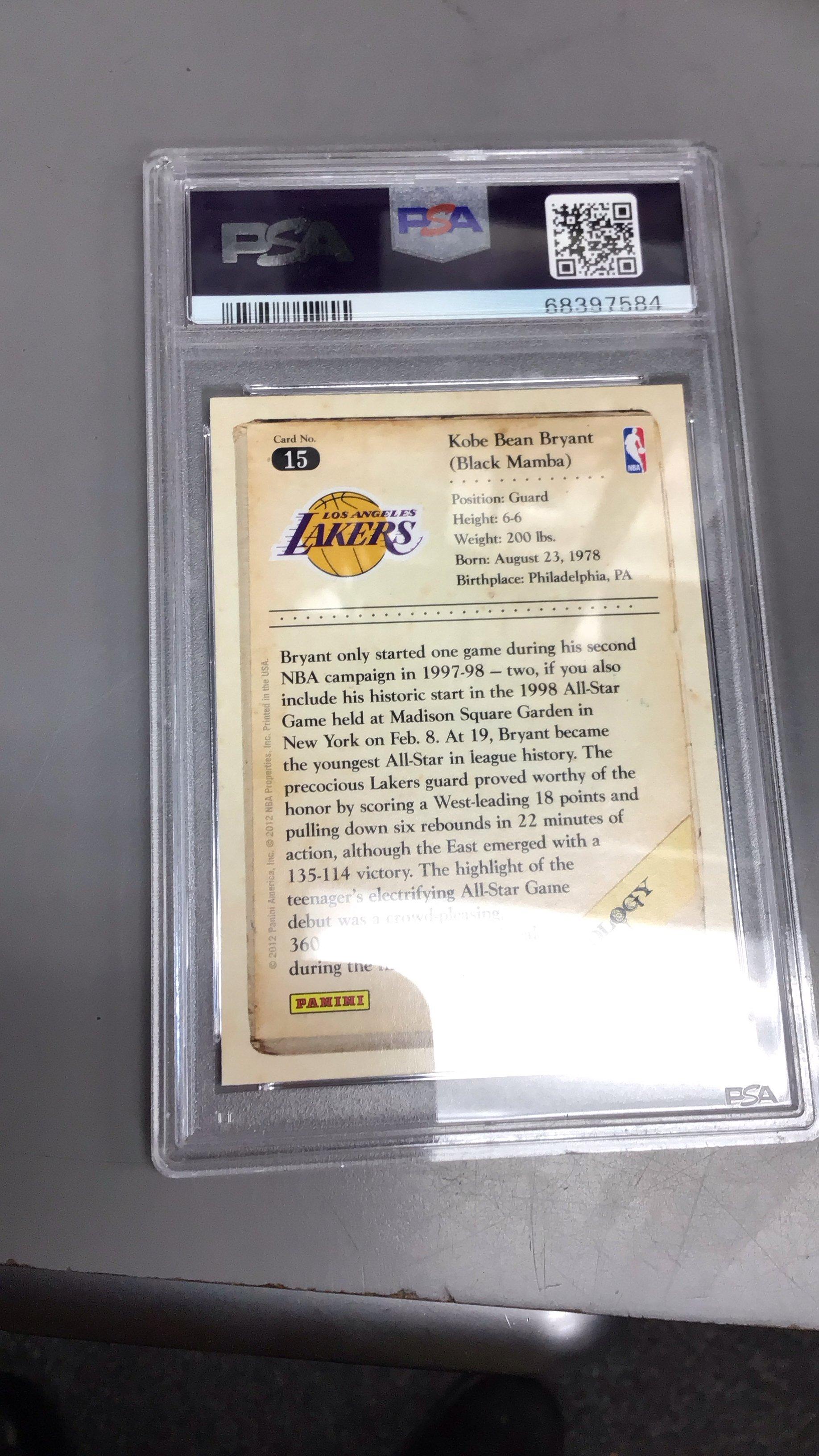2012 Panini Kobe Anthology 15 Kobe Bryant PSA 9