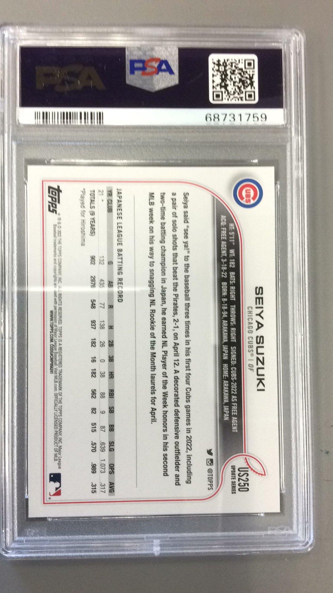 2022 Topps Update Us250 Seiya Suzuki PSA 10