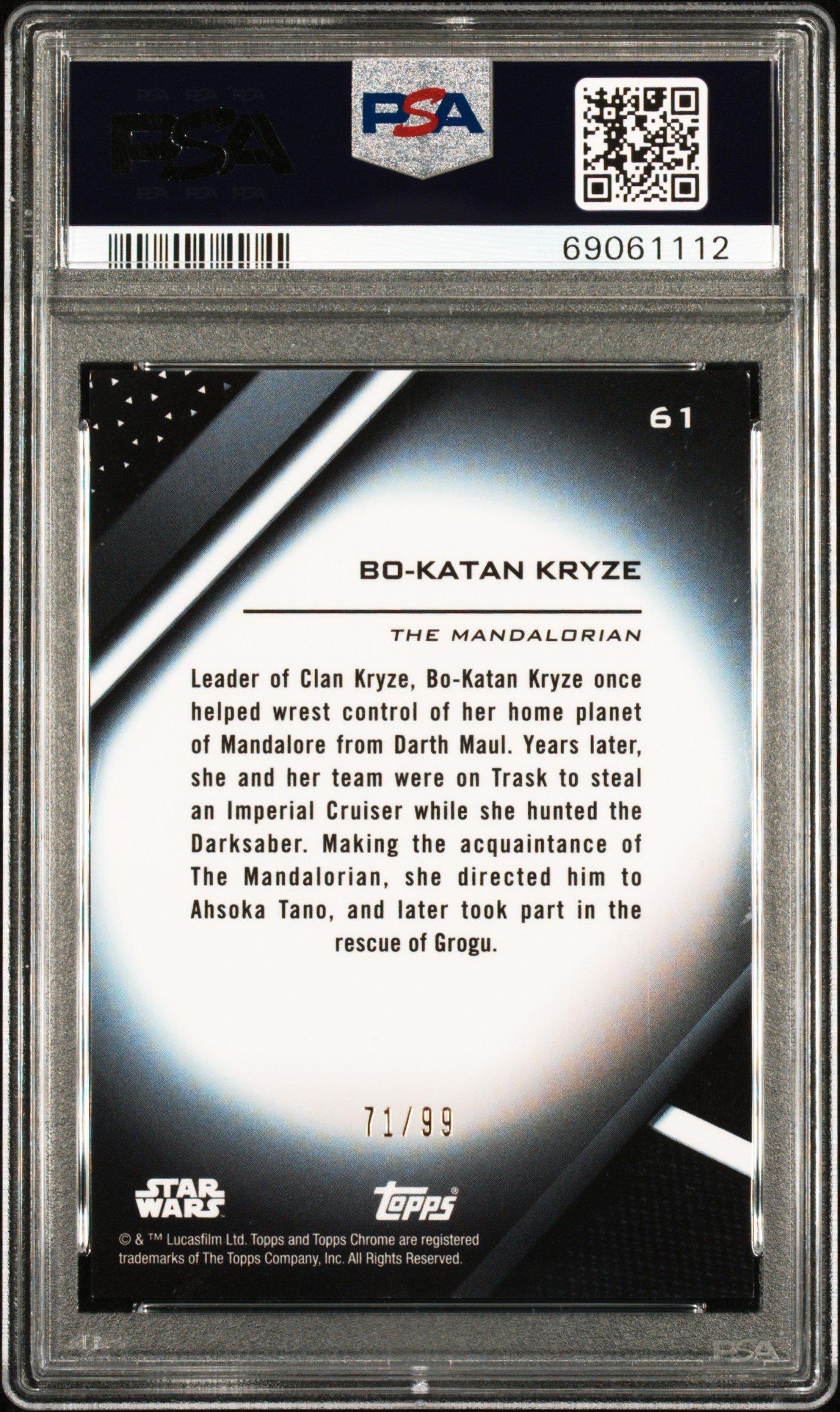 2022 Topps Chrome Black Star Wars 61 Bo-katan Kryze Green Refractor PSA 10