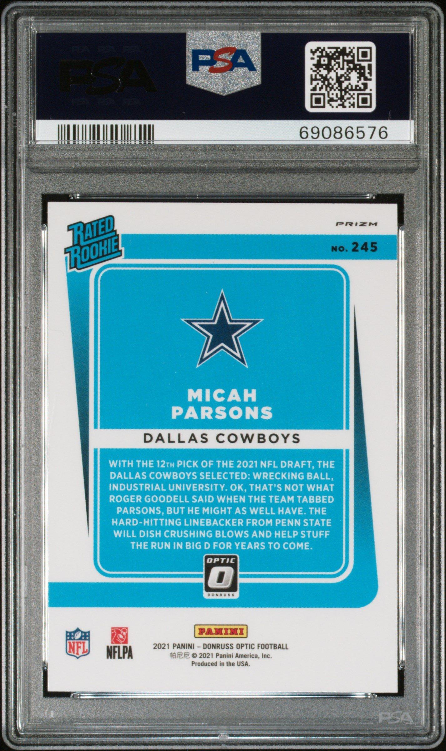 2021 Panini Donruss Optic 245 Micah Parsons PSA