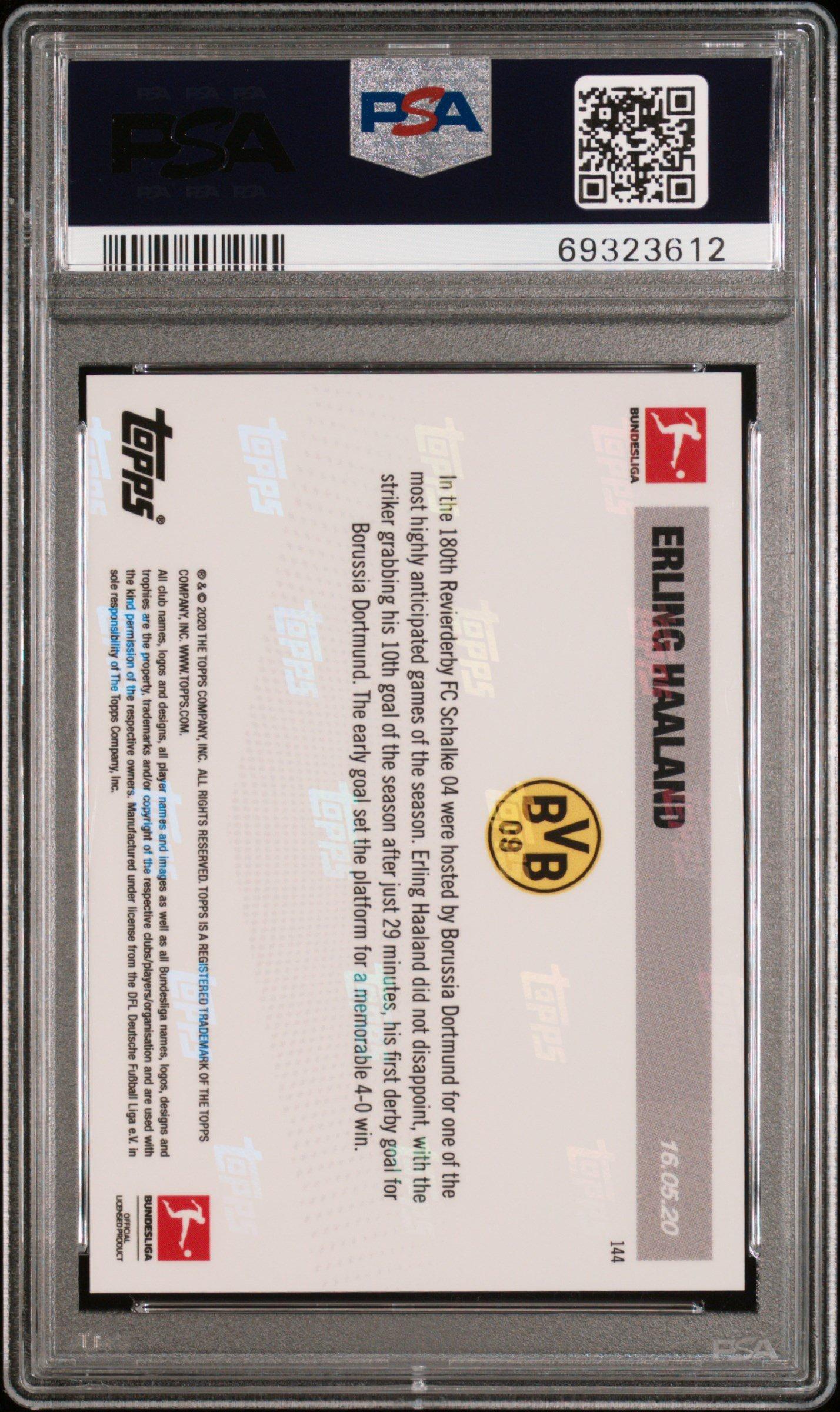 2019 Topps Now Bundesliga 144 Erling Haaland PSA 10
