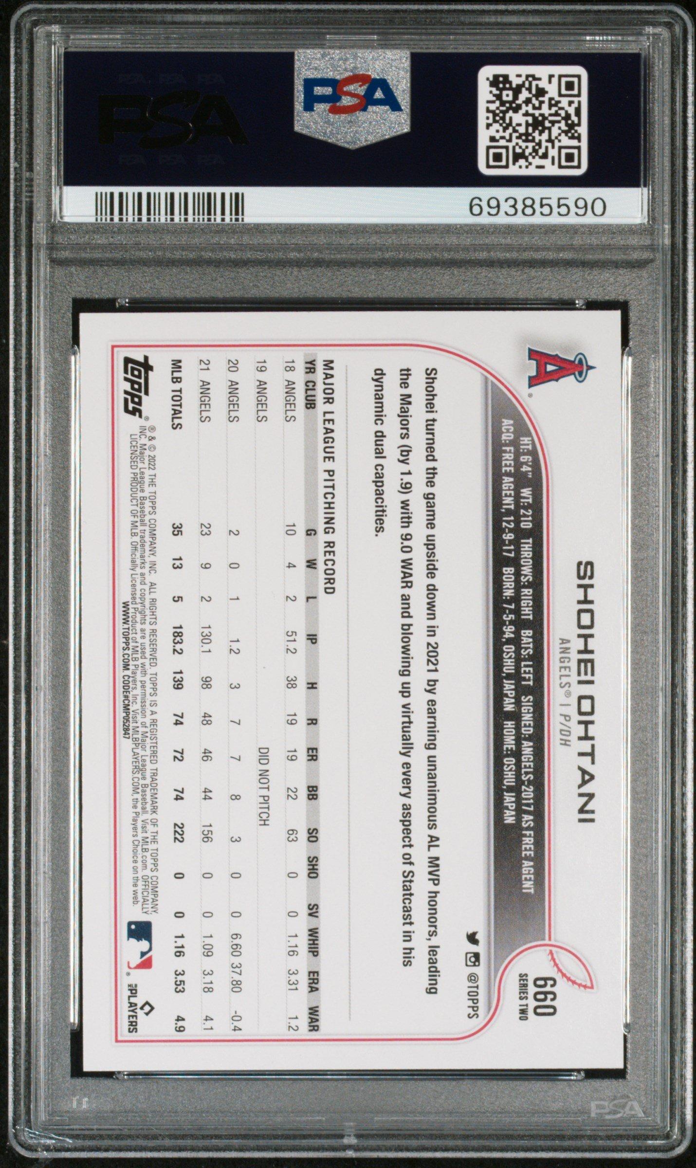 2022 Topps Complete Set 660 Shohei Ohtani 582 Montgomery Club PSA 10
