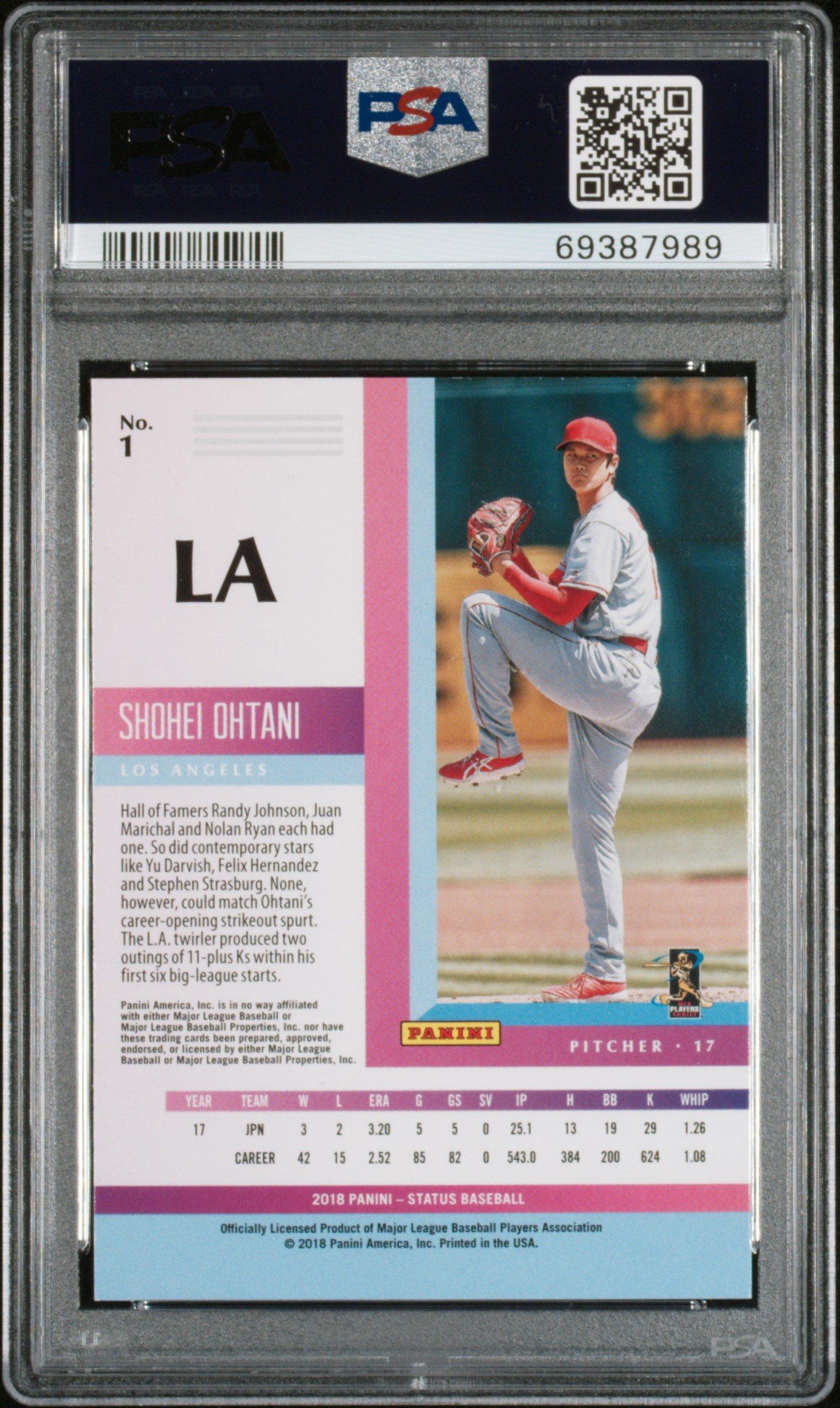2018 Panini Chronicles Status 1 Shohei Ohtani PSA 9