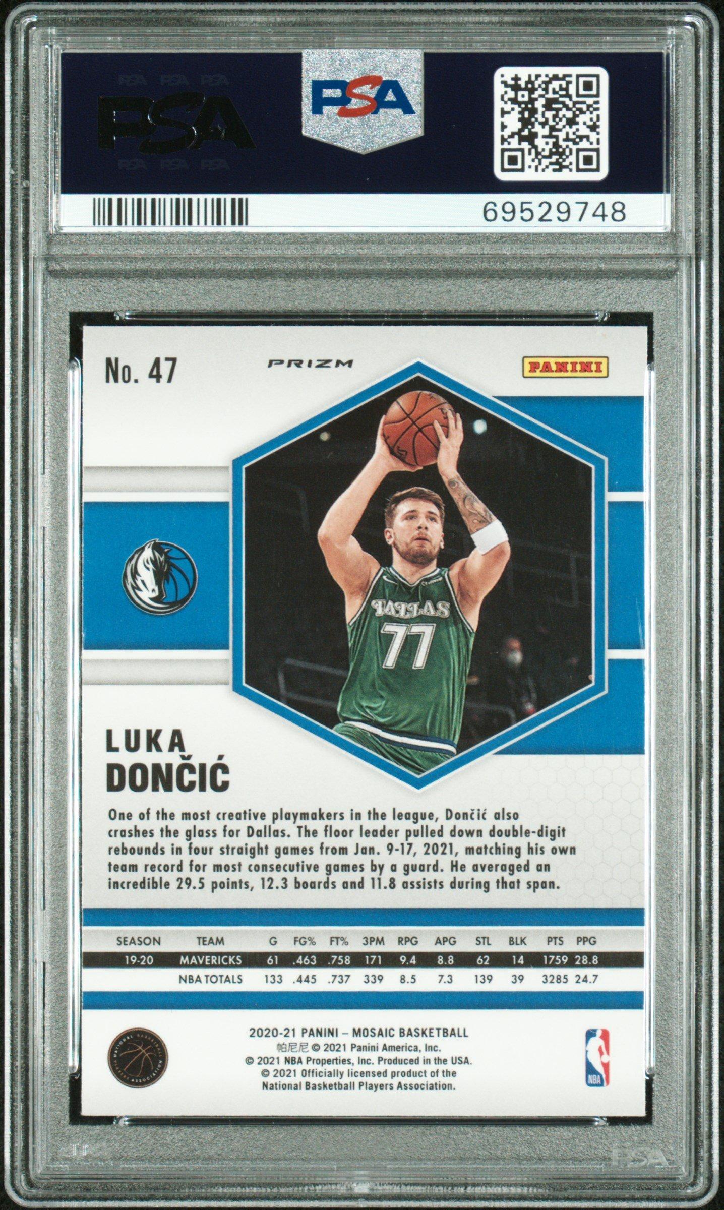 2020 Panini Mosaic 47 Luka Doncic Camo Pink PSA 10